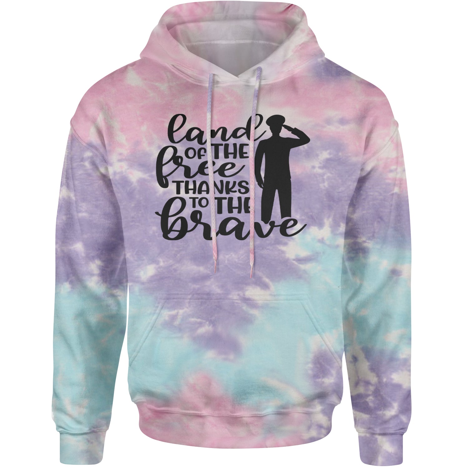 Land Of The Free Thanks To The Brave Veterans Adult Hoodie Sweatshirt Cotton Candy