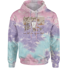 Last Night We Let The Liquor Talk Country Music Western Adult Hoodie Sweatshirt Cotton Candy