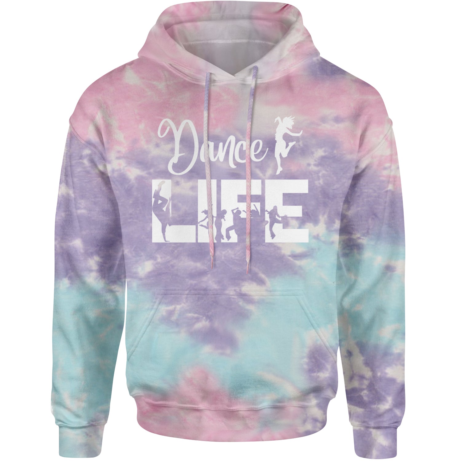 Dance Life Silhouette Dancers Adult Hoodie Sweatshirt Cotton Candy