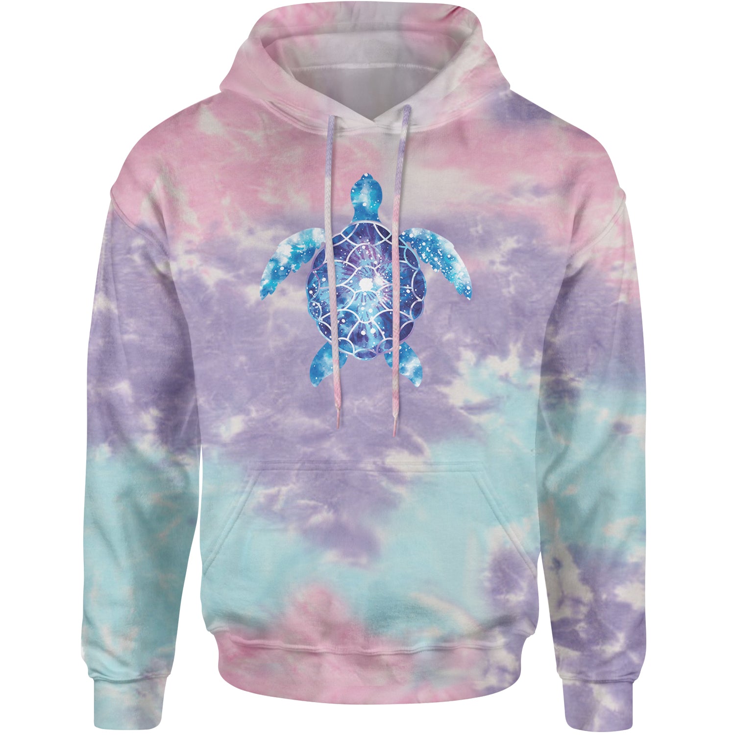 Ocean Aura Tie-Dye Sea Turtle Adult Hoodie Sweatshirt Cotton Candy