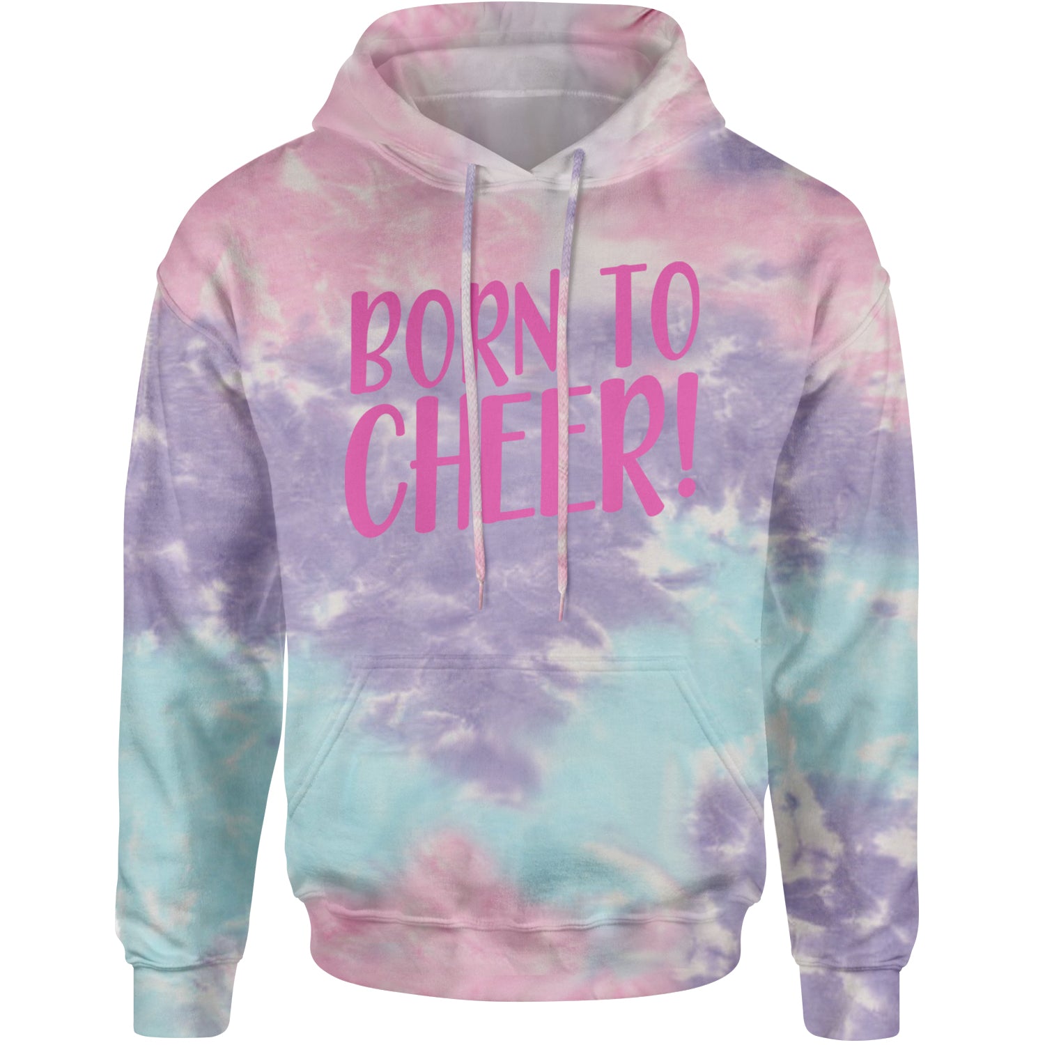 Born To Cheer Adult Hoodie Sweatshirt Cotton Candy