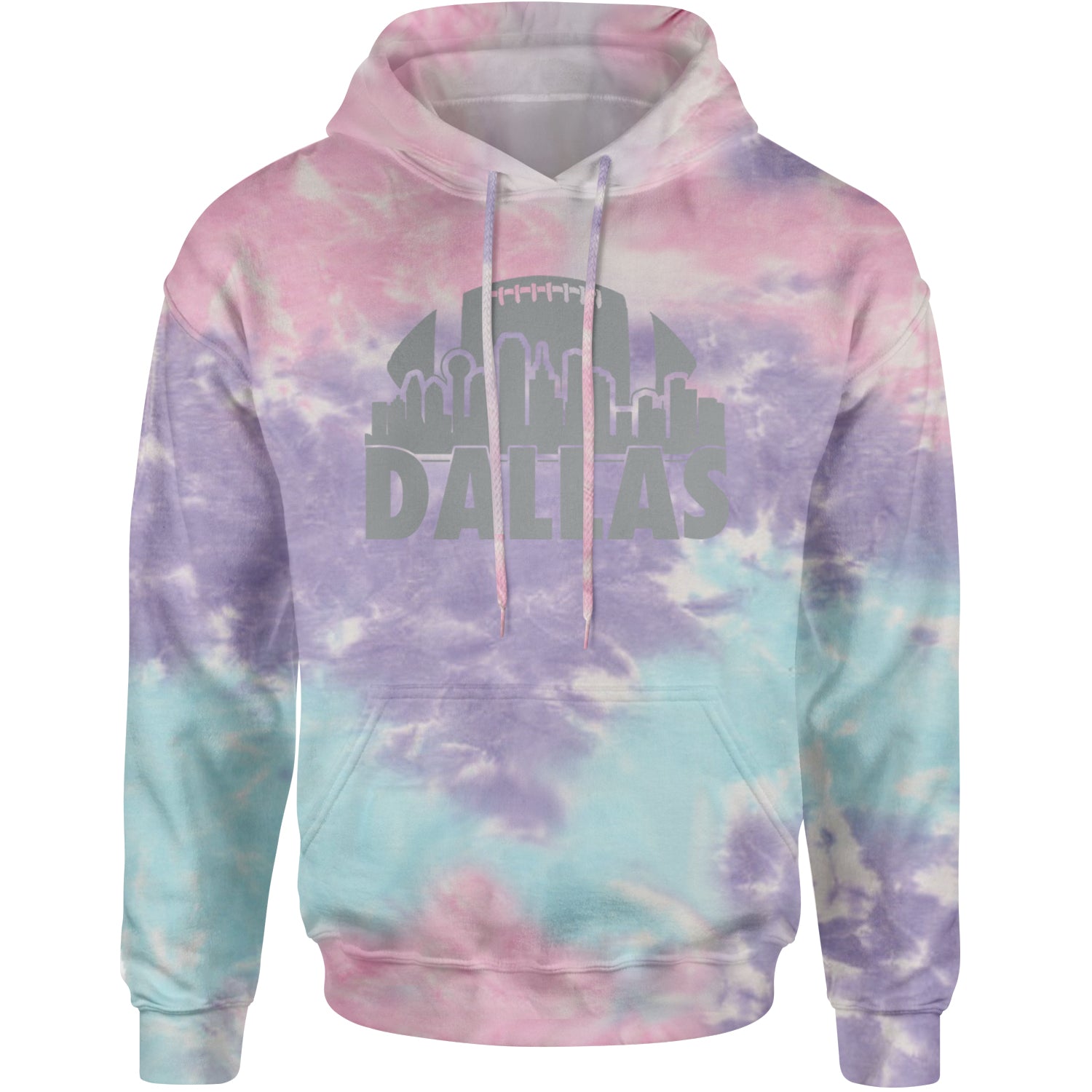 Dallas Texas Skyline Adult Hoodie Sweatshirt Cotton Candy