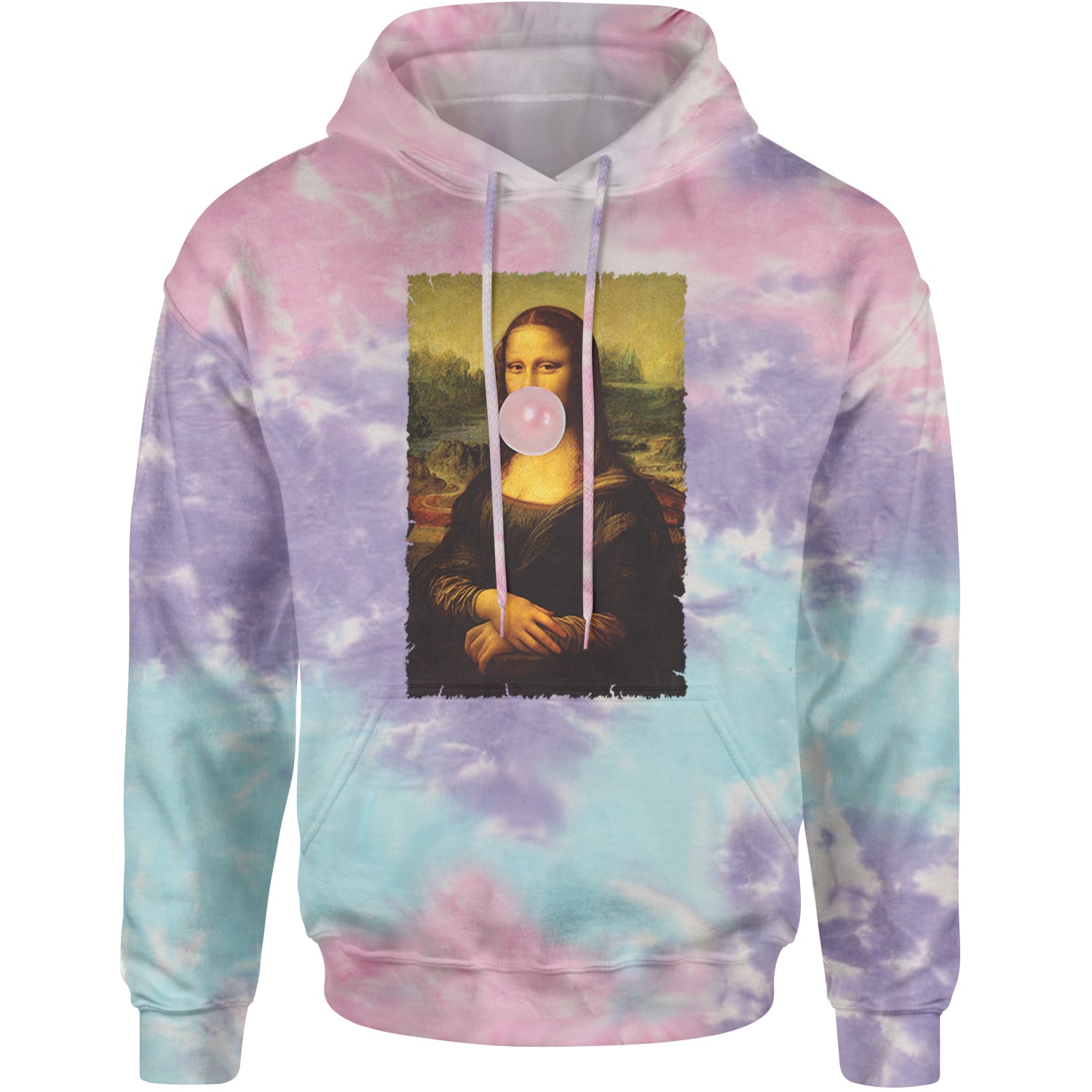 Mona Lisa Smile Pink Bubble Gum Da Vinci Icon Adult Hoodie Sweatshirt Cotton Candy