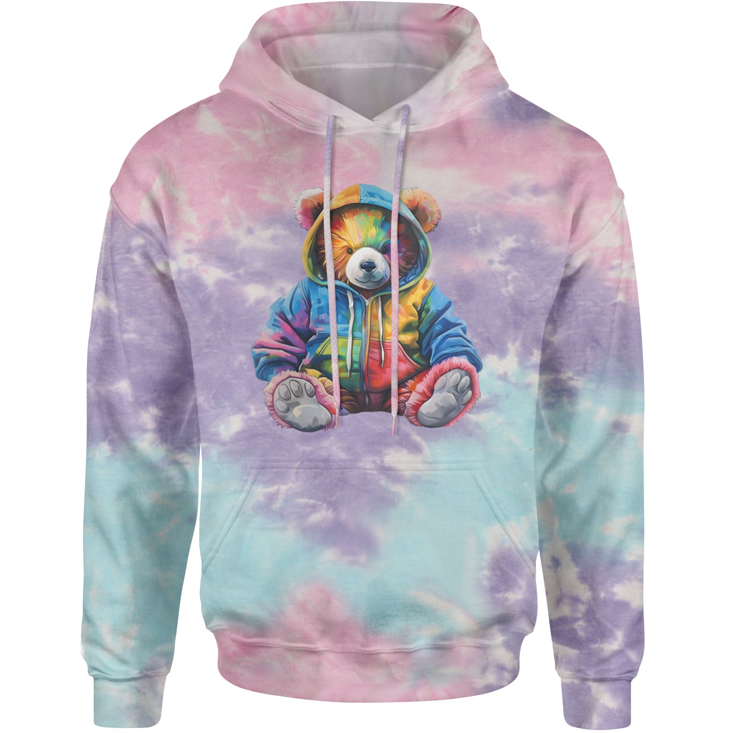 Rainbow Streetwear Urban Graffiti Bear Adult Hoodie Sweatshirt Cotton Candy