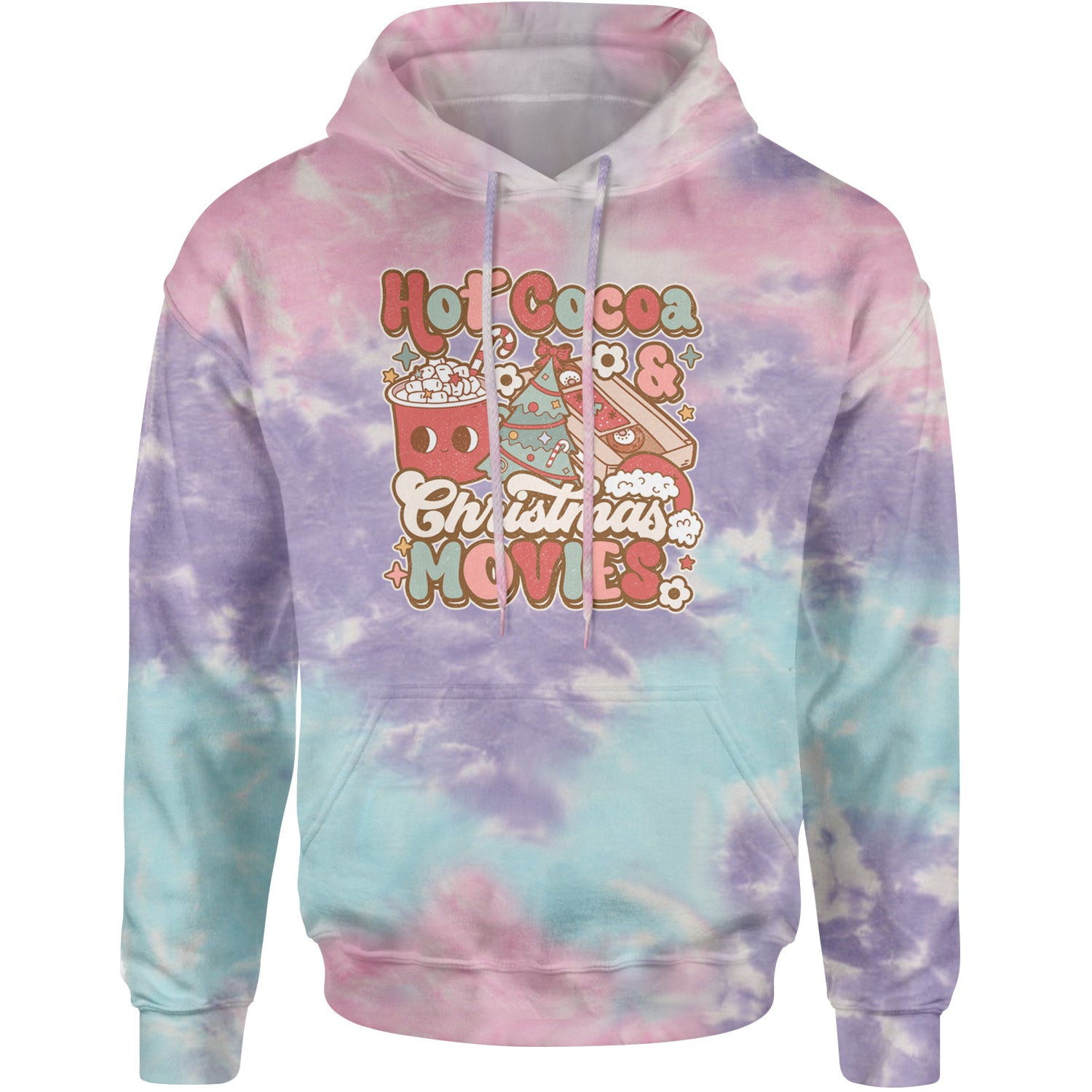 Hot Cocoa And Christmas Movies Holiday Adult Hoodie Sweatshirt Cotton Candy