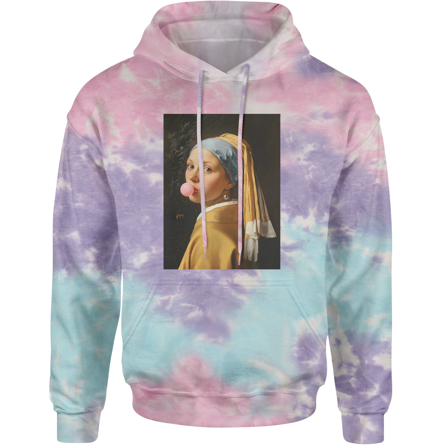 Girl with a Pearl Earring Bubble Gum Contemporary Art Adult Hoodie Sweatshirt Cotton Candy