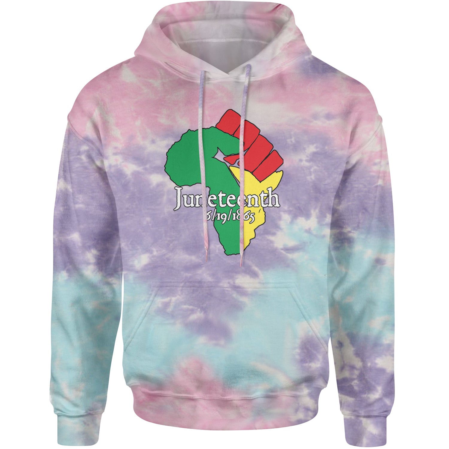 Juneteenth Raised Fist Africa Celebrate Emancipation Day Adult Hoodie Sweatshirt Cotton Candy