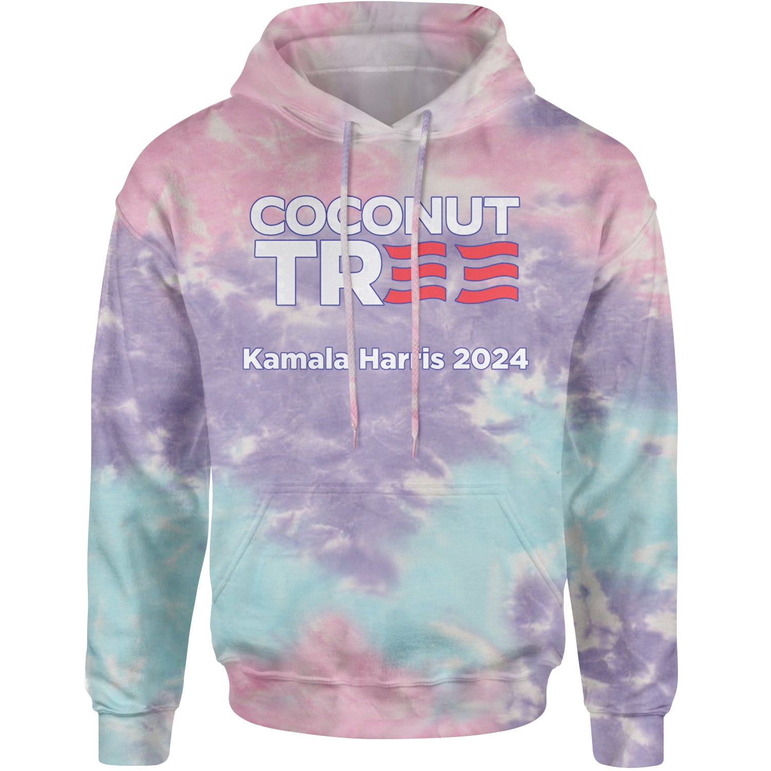 Coconut Tree - Support Kamala Harris For President 2024 Adult Hoodie Sweatshirt Cotton Candy