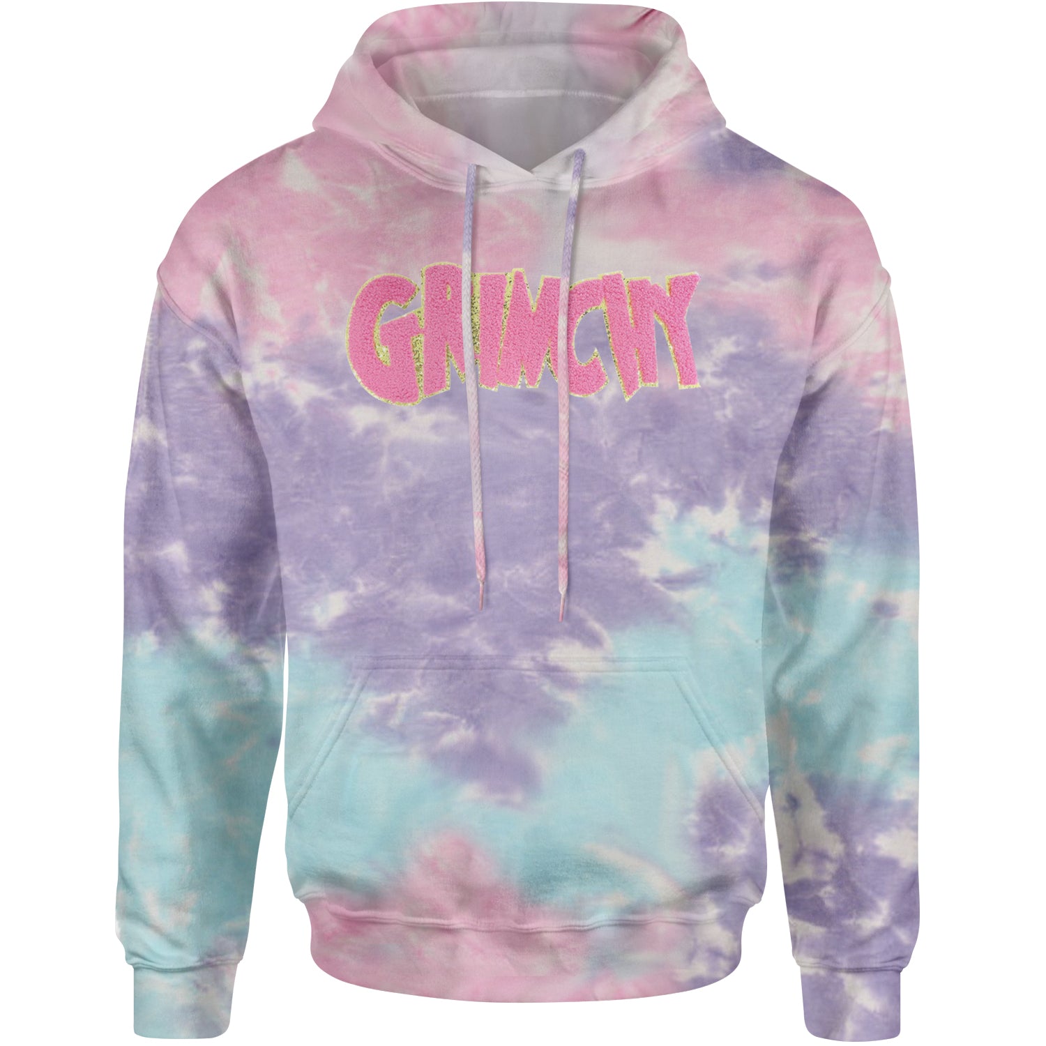 Pink Gr-nchy Chenille Patch Adult Hoodie Sweatshirt Cotton Candy