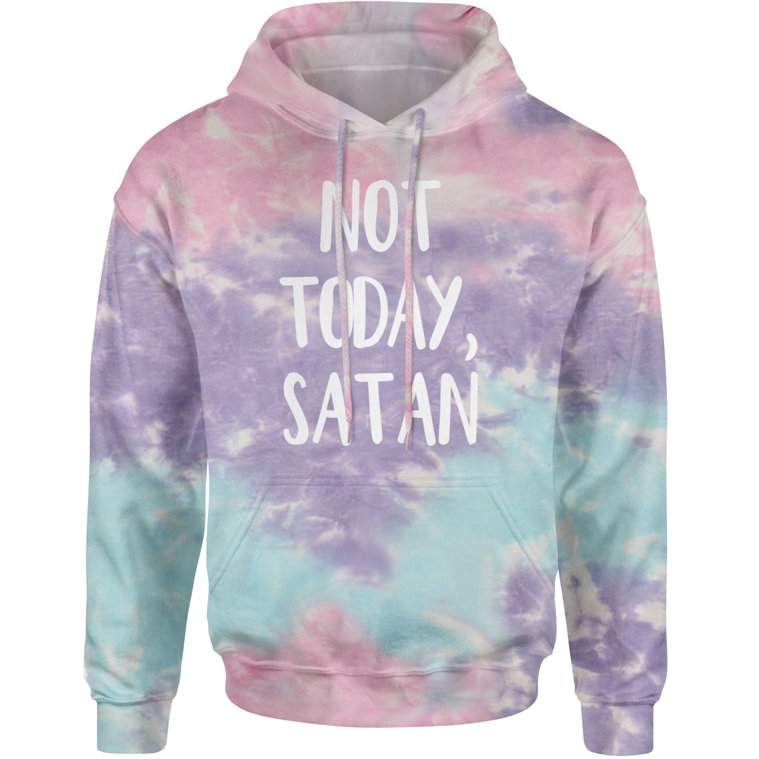 Not Today, Satan Jesus Already Won Adult Hoodie Sweatshirt Cotton Candy