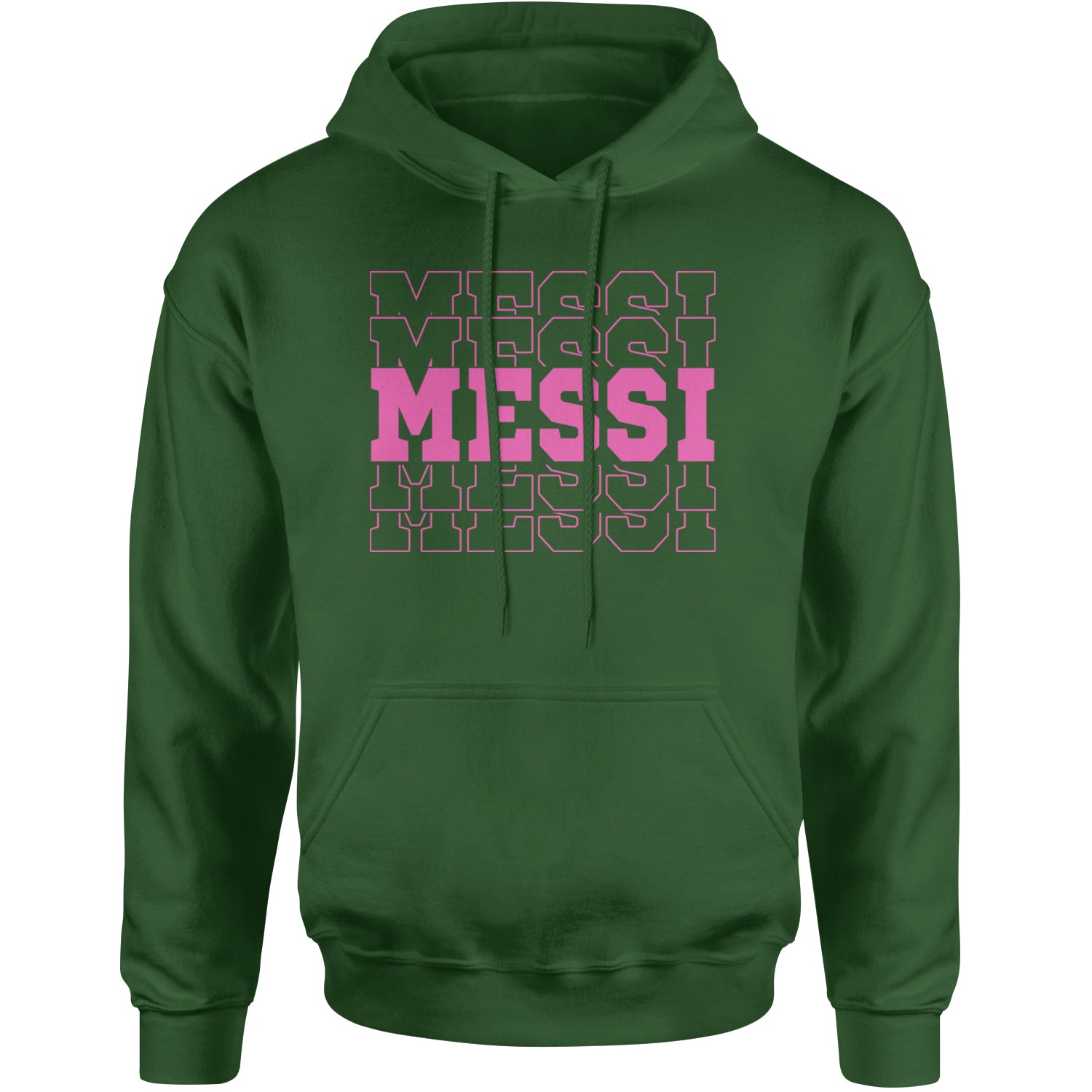 Messi Miami Futbol Adult Hoodie Sweatshirt Forest Green