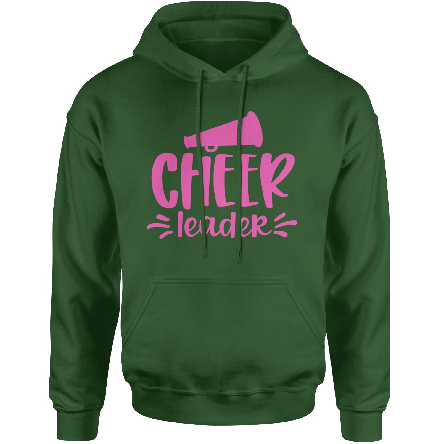 Cheerleader Bullhorn Adult Hoodie Sweatshirt Forest Green