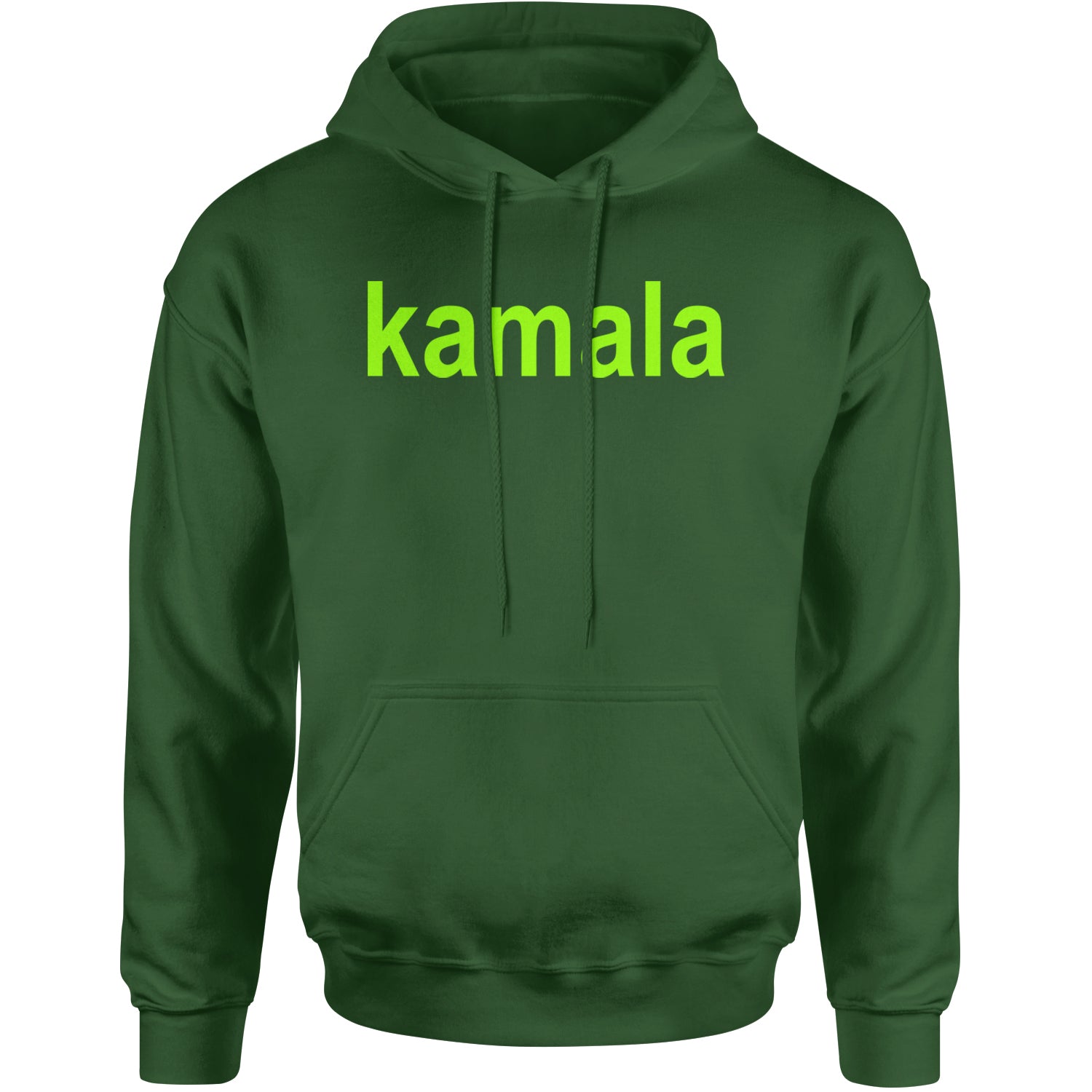 Kamala Bright Green Brat Coconut Tree Adult Hoodie Sweatshirt Forest Green