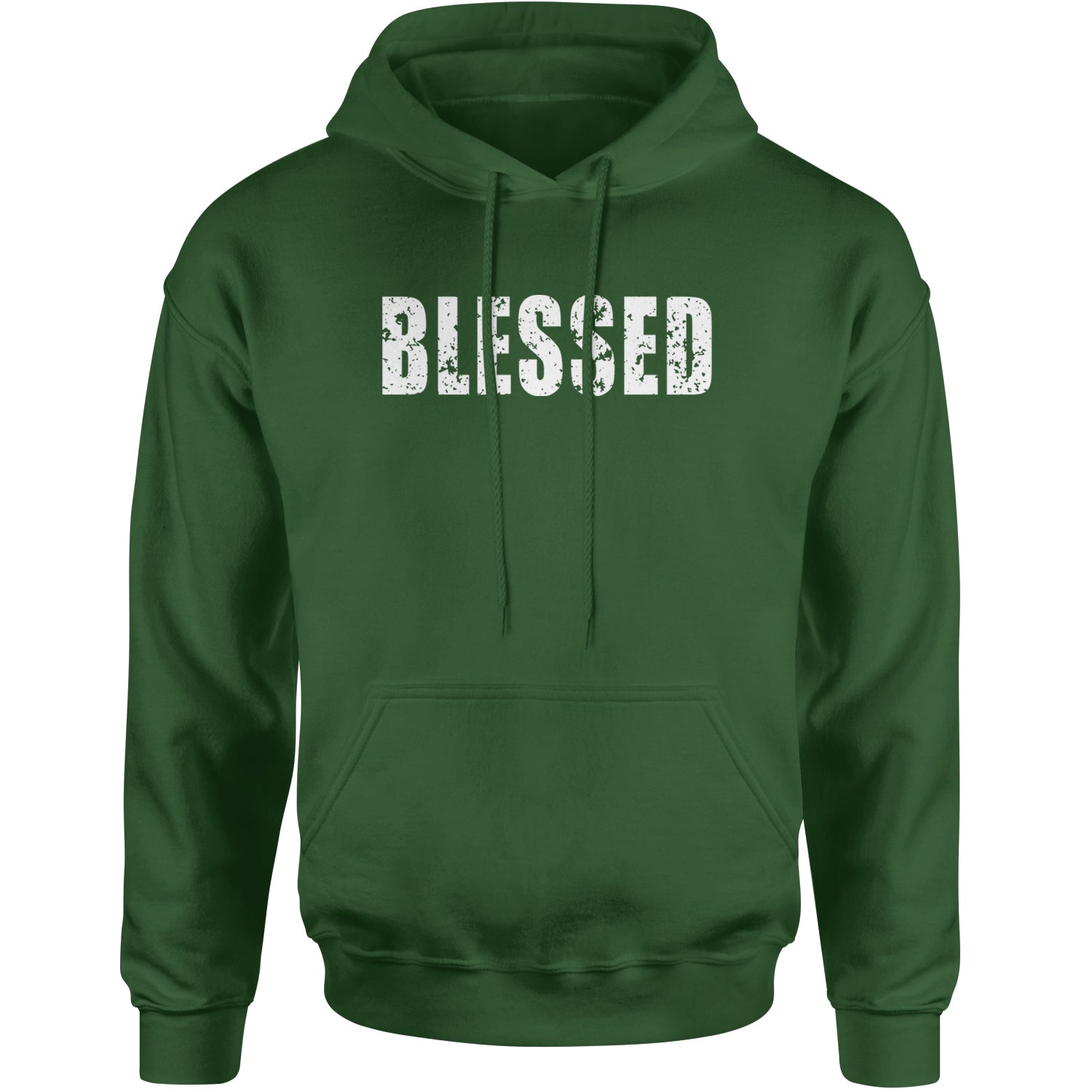 Blessed Religious Grateful Thankful Adult Hoodie Sweatshirt Forest Green