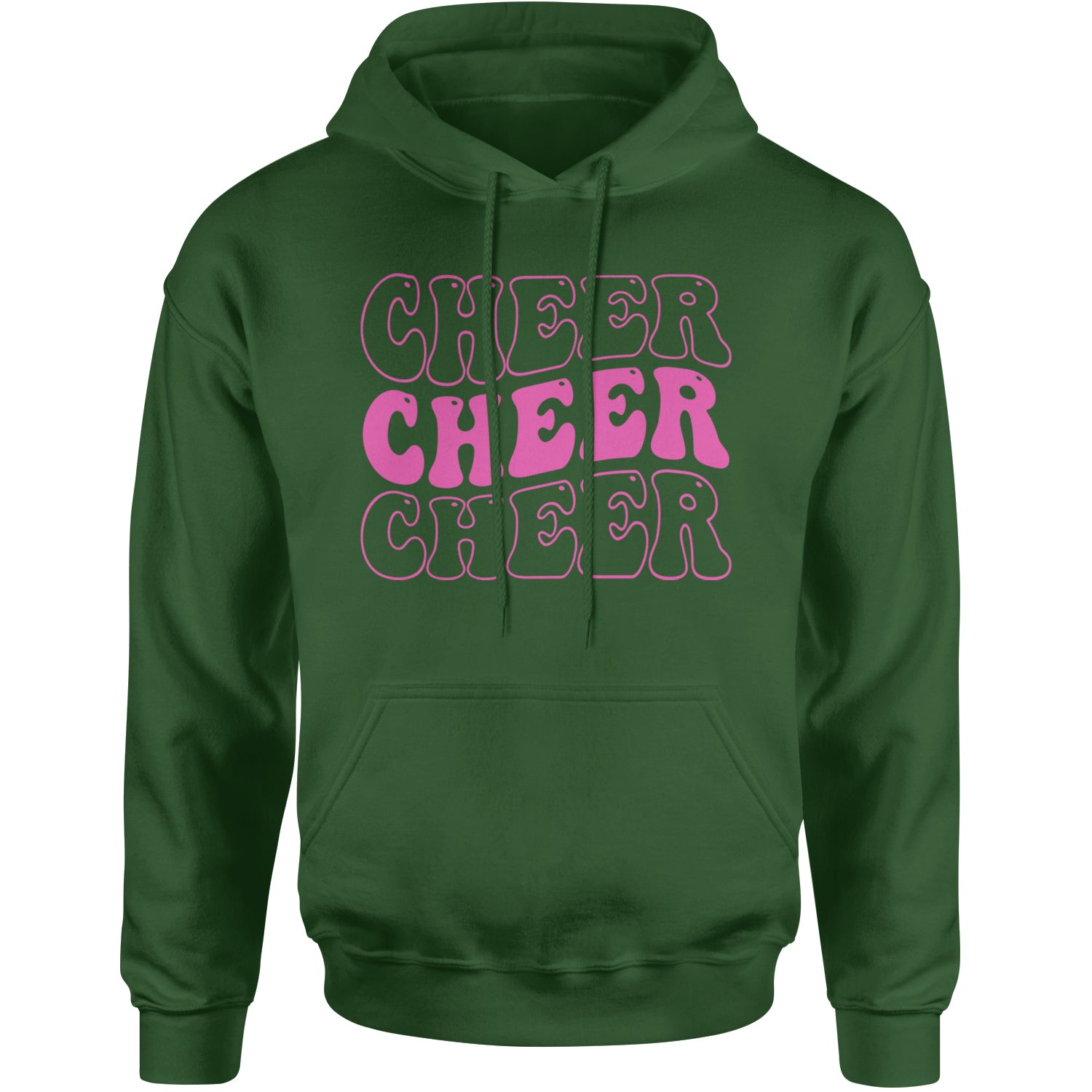 Cheer Cheer Cheer Adult Hoodie Sweatshirt Forest Green