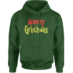 Merry Grinchmas Jolly Merry Christmas Adult Hoodie Sweatshirt Forest Green