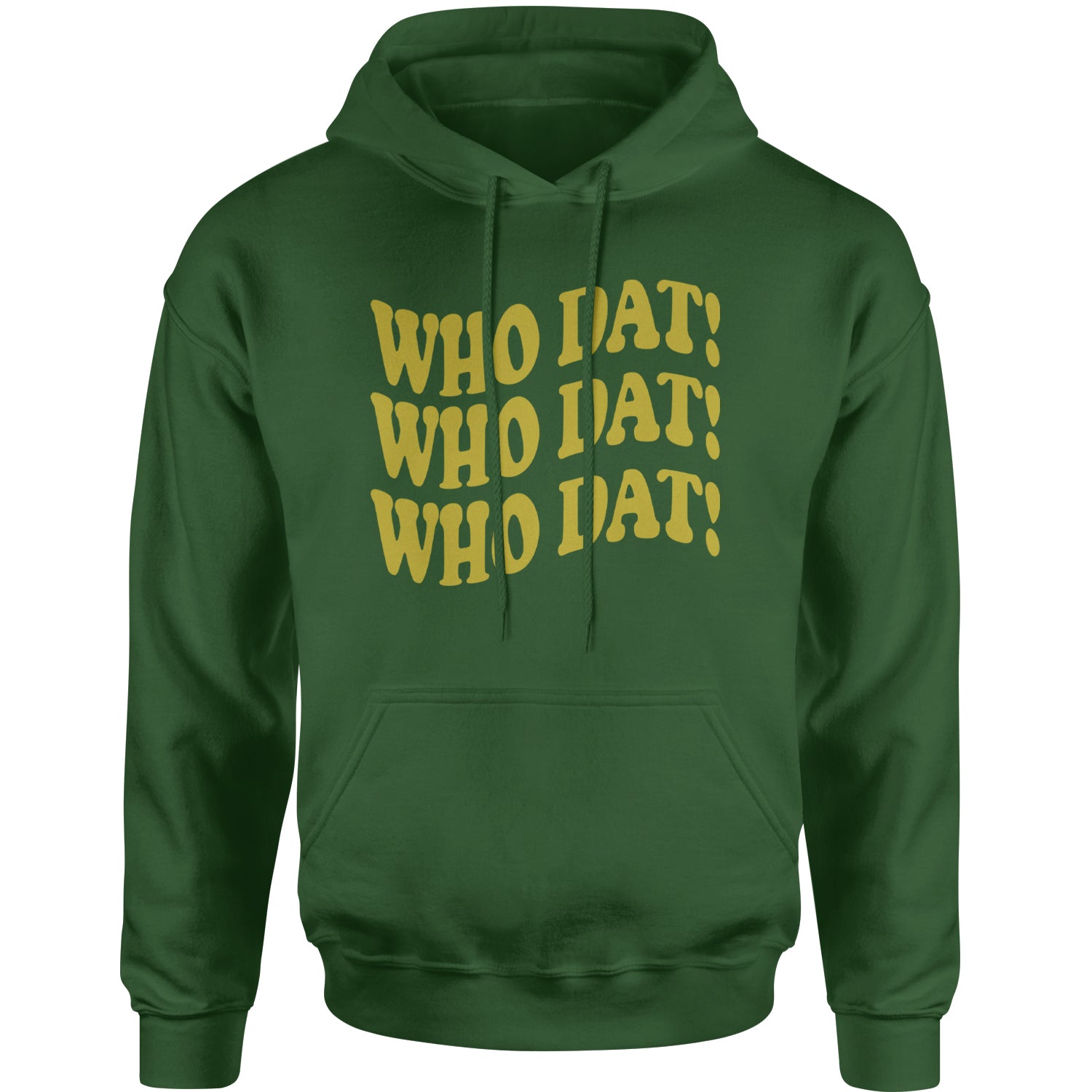 Who Dat Wavy Design Who Dat Nation Adult Hoodie Sweatshirt Forest Green