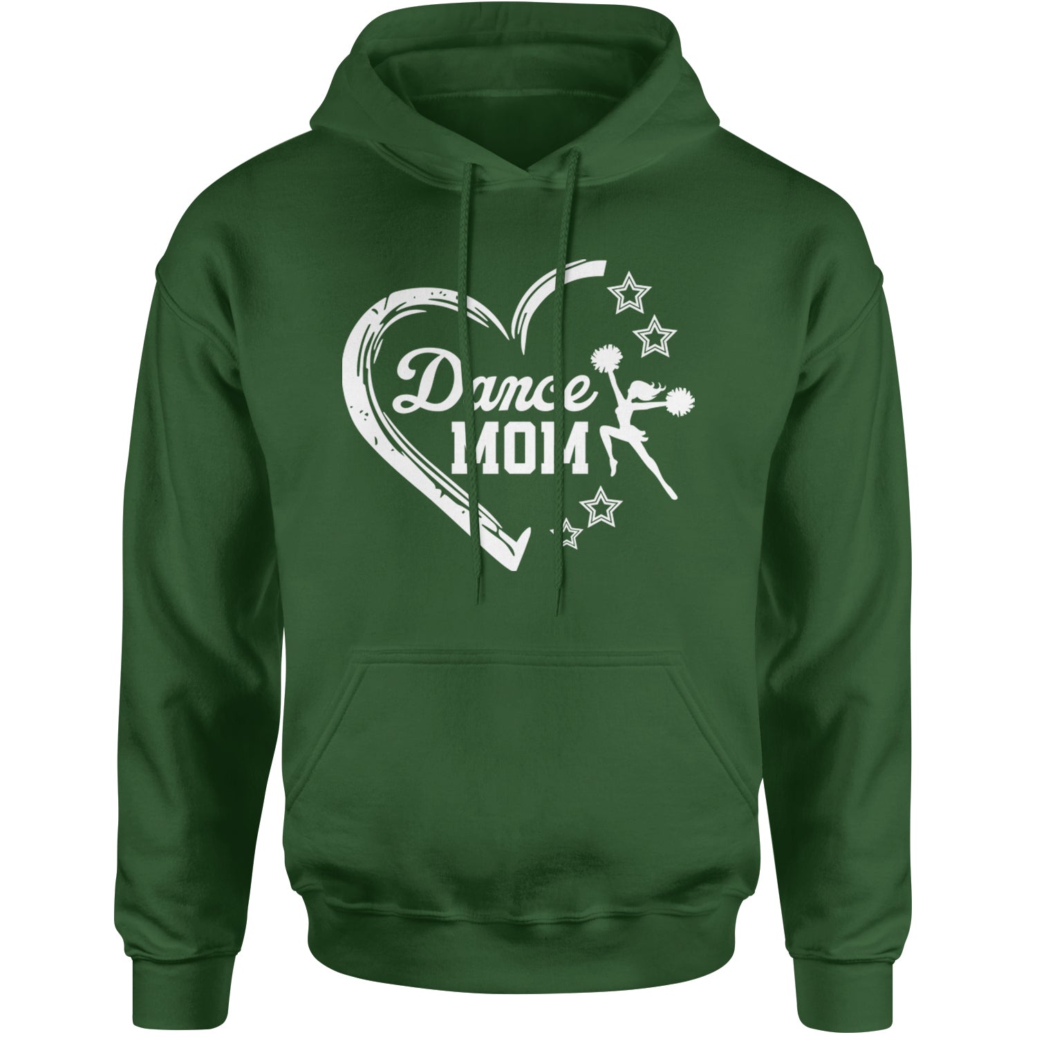 Heart Dance Mom Love Adult Hoodie Sweatshirt Forest Green