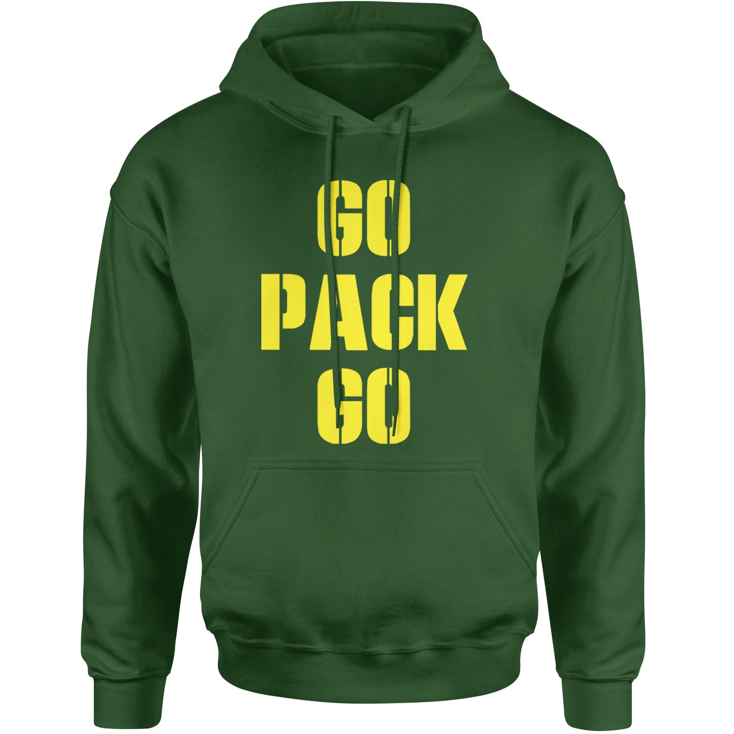 Go Pack Go Green Bay Adult Hoodie Sweatshirt Forest Green