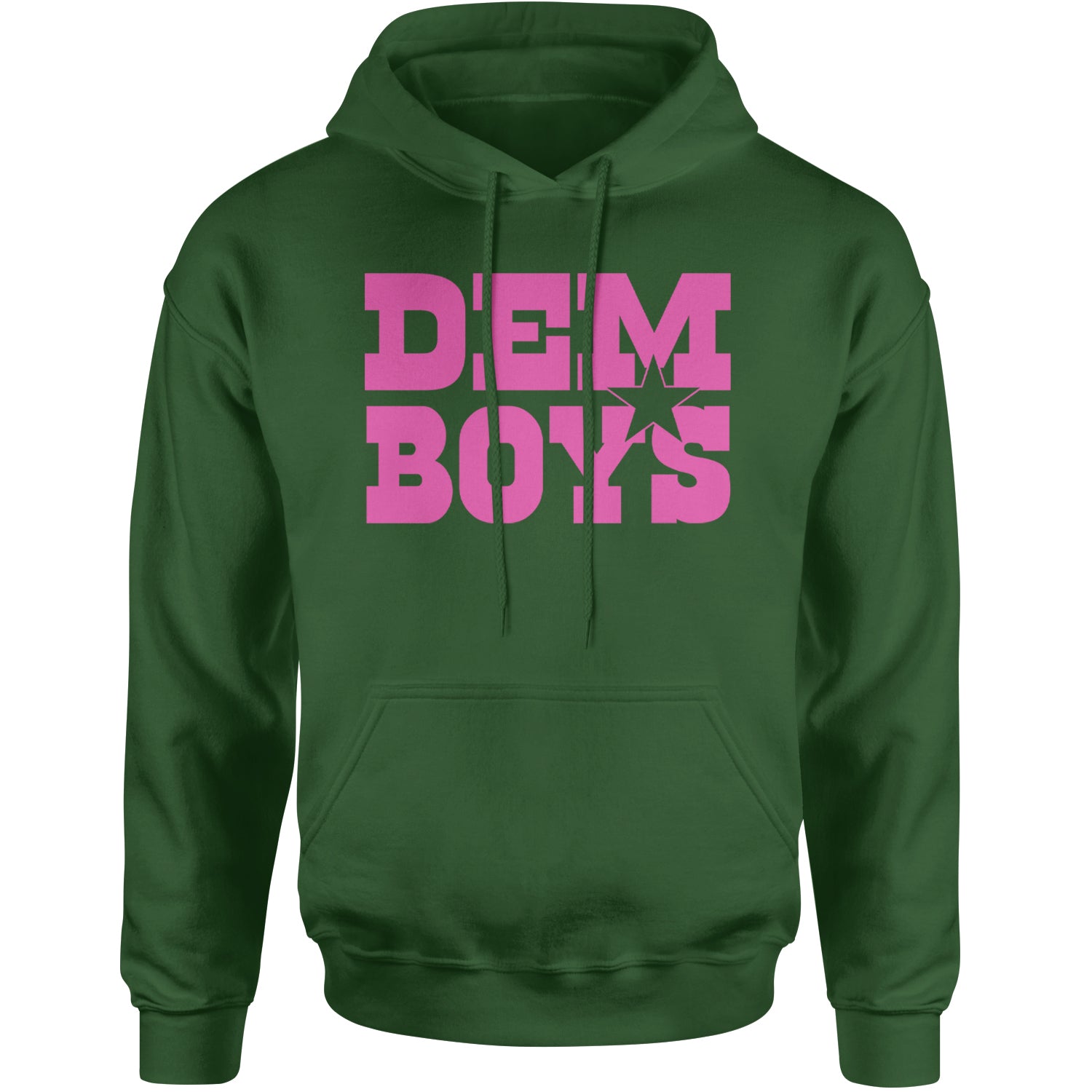 Dem Boys Hot Pink Dallas  Adult Hoodie Sweatshirt Forest Green