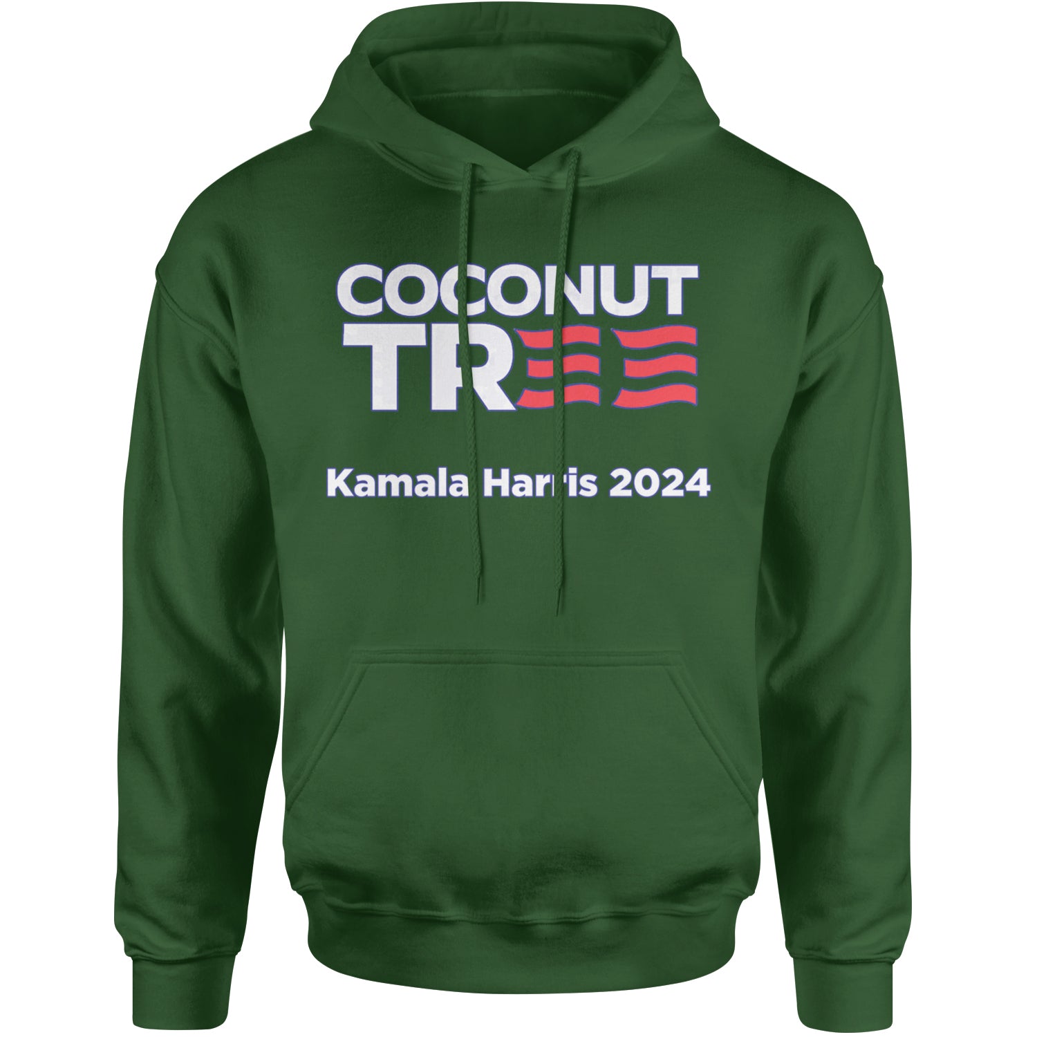 Coconut Tree - Support Kamala Harris For President 2024 Adult Hoodie Sweatshirt Forest Green