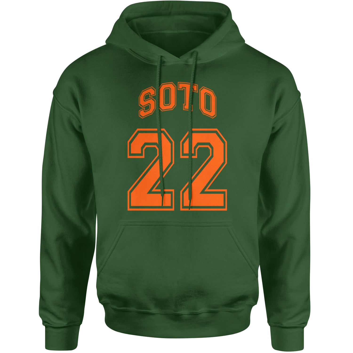 Soto Number 22 Adult Hoodie Sweatshirt Forest Green