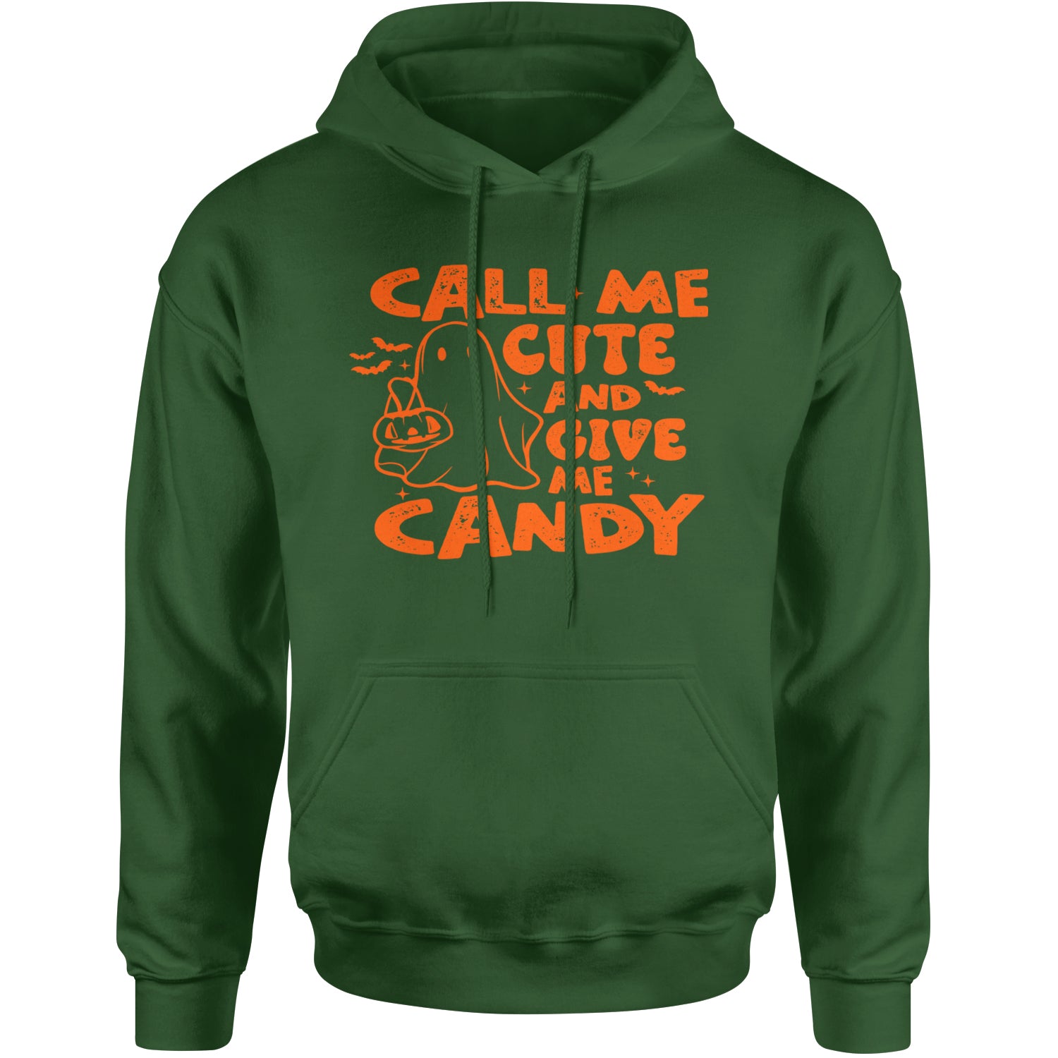 Call Me Cute And Give Me Candy Adult Hoodie Sweatshirt Forest Green