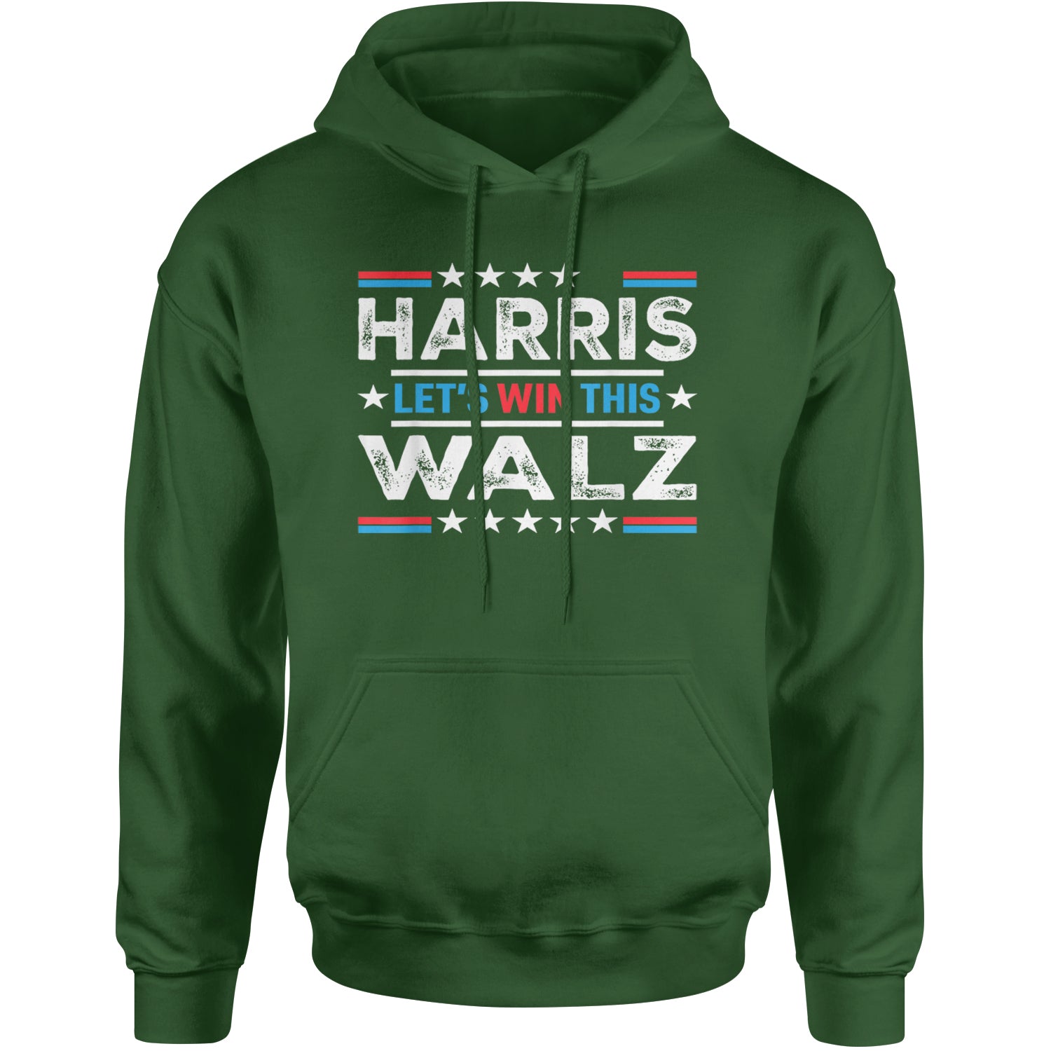 Kamala Harris and Tim Walz For President Adult Hoodie Sweatshirt Forest Green