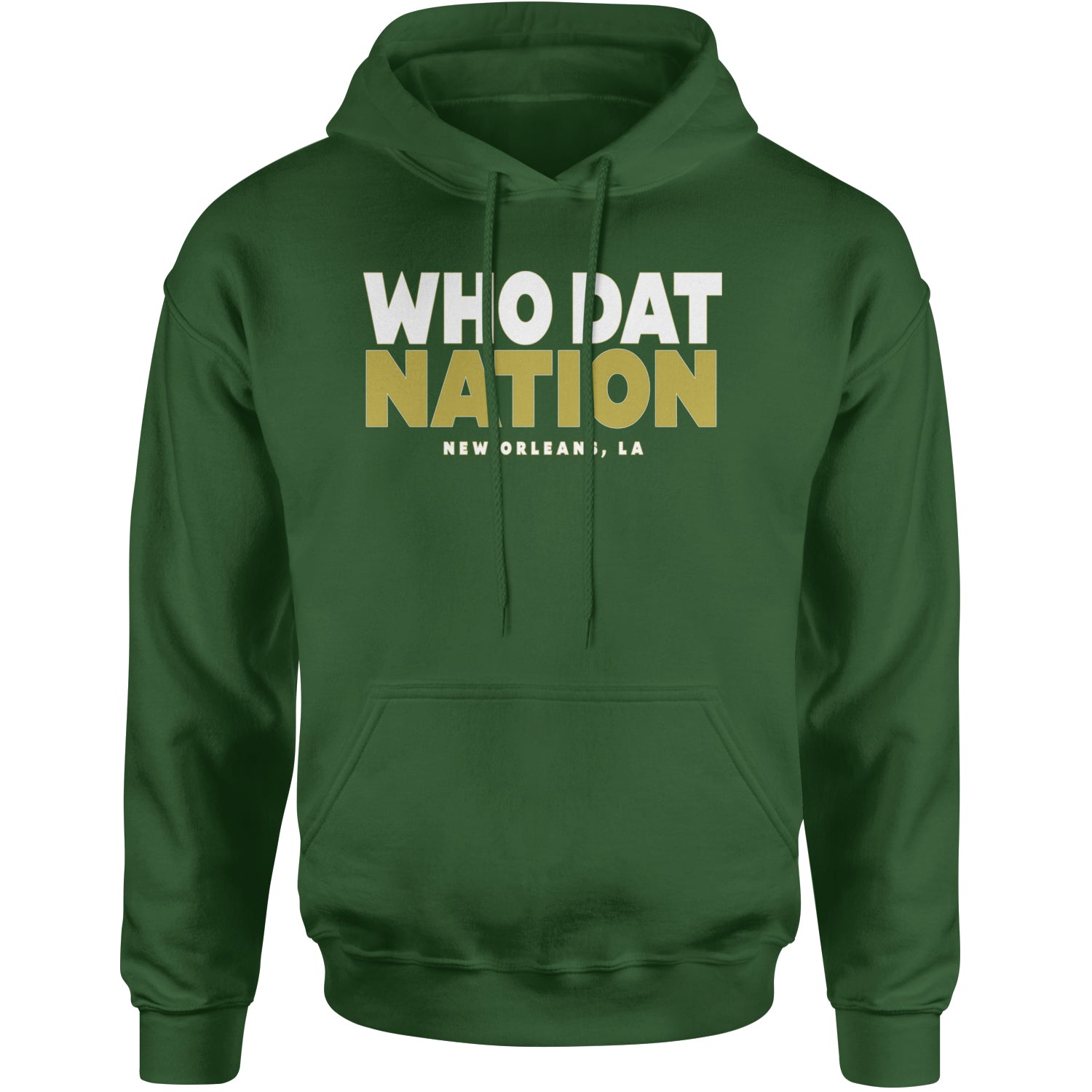 New Orleans Who Dat Nation Adult Hoodie Sweatshirt Forest Green