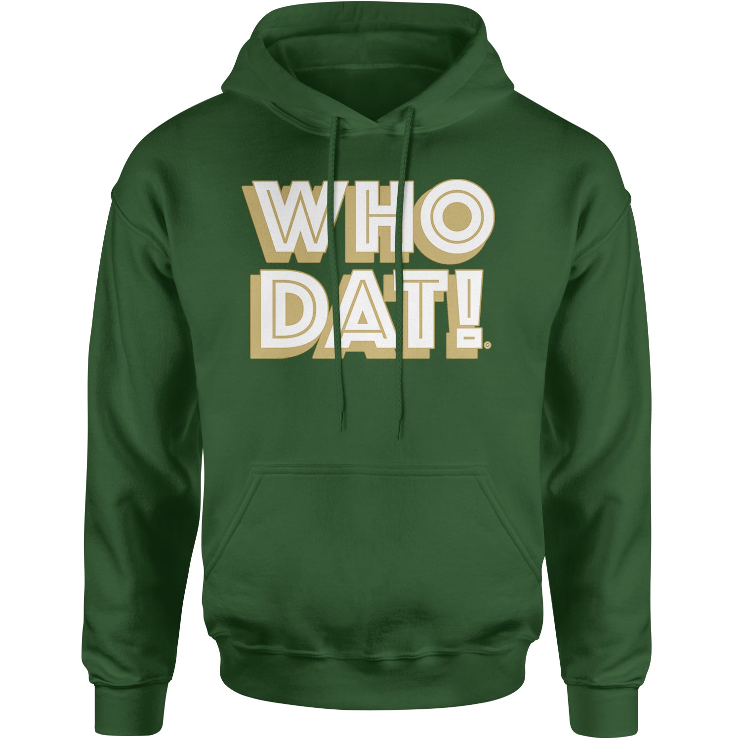 Who Dat Nation Big Bold New Orleans Adult Hoodie Sweatshirt Forest Green