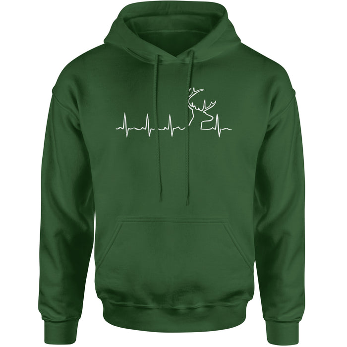 Hunting Heartbeat Deer Hunter Buck Stag Antlers  Adult Hoodie Sweatshirt