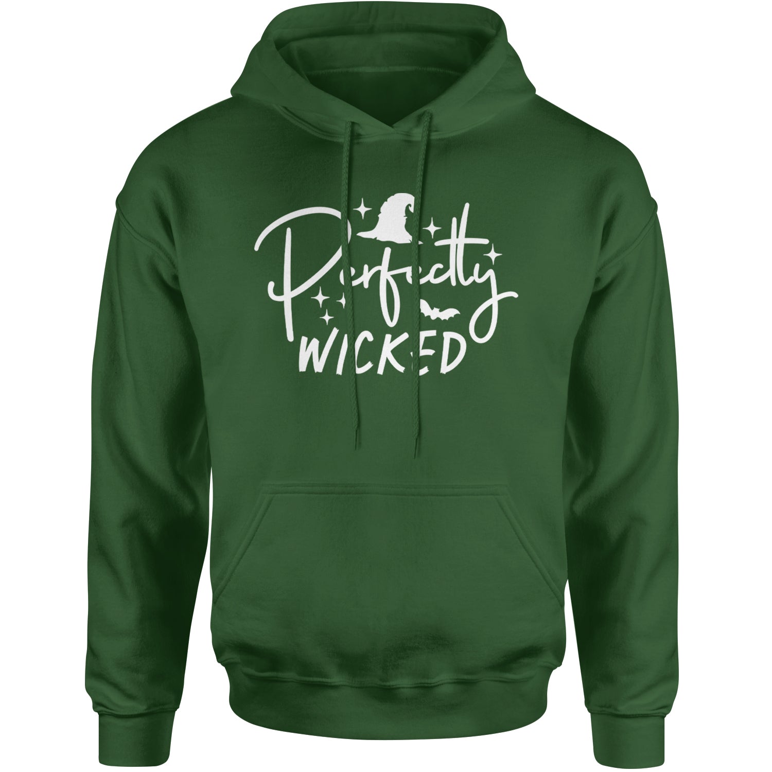 Perfectly Wicked Witchy Halloween Adult Hoodie Sweatshirt Forest Green