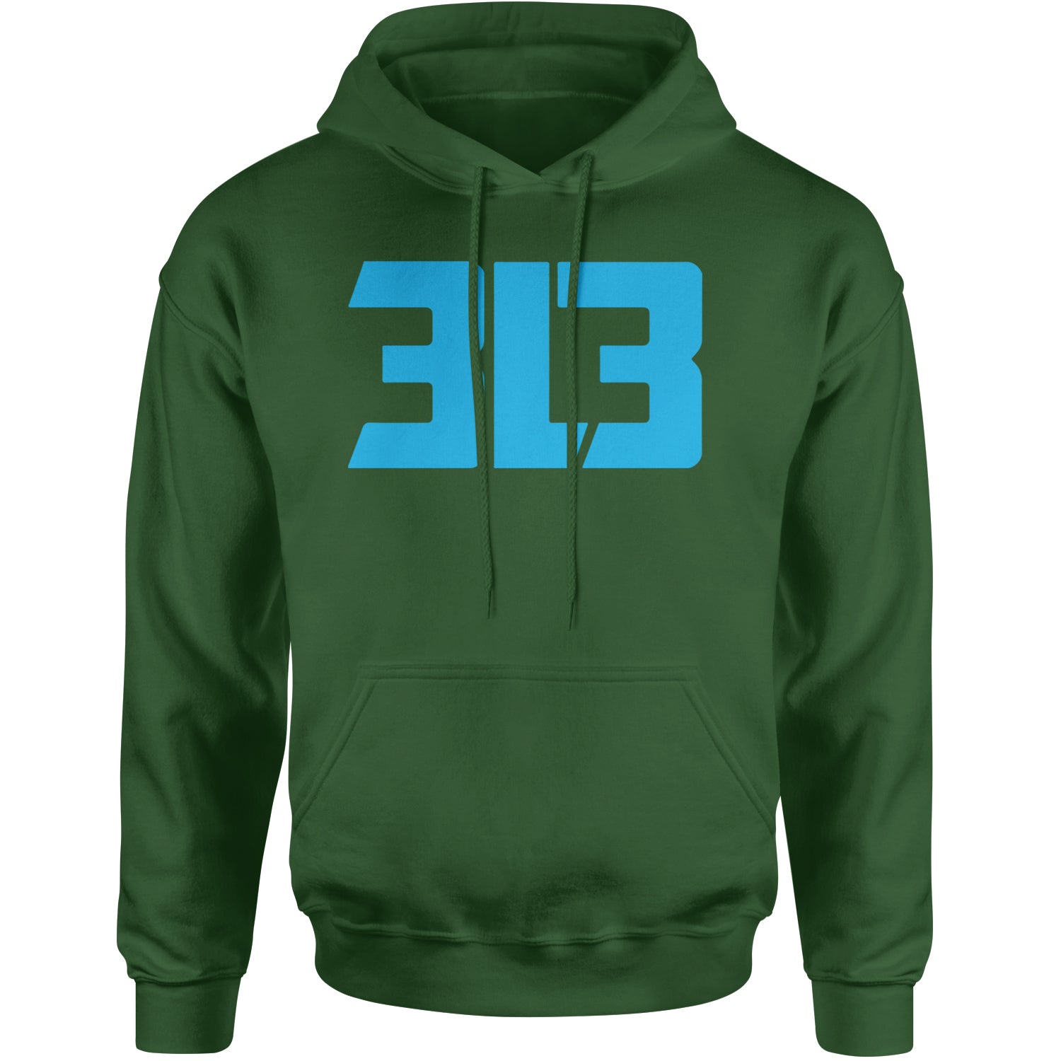 3L3 From The 313 Detroit Football Adult Hoodie Sweatshirt Forest Green