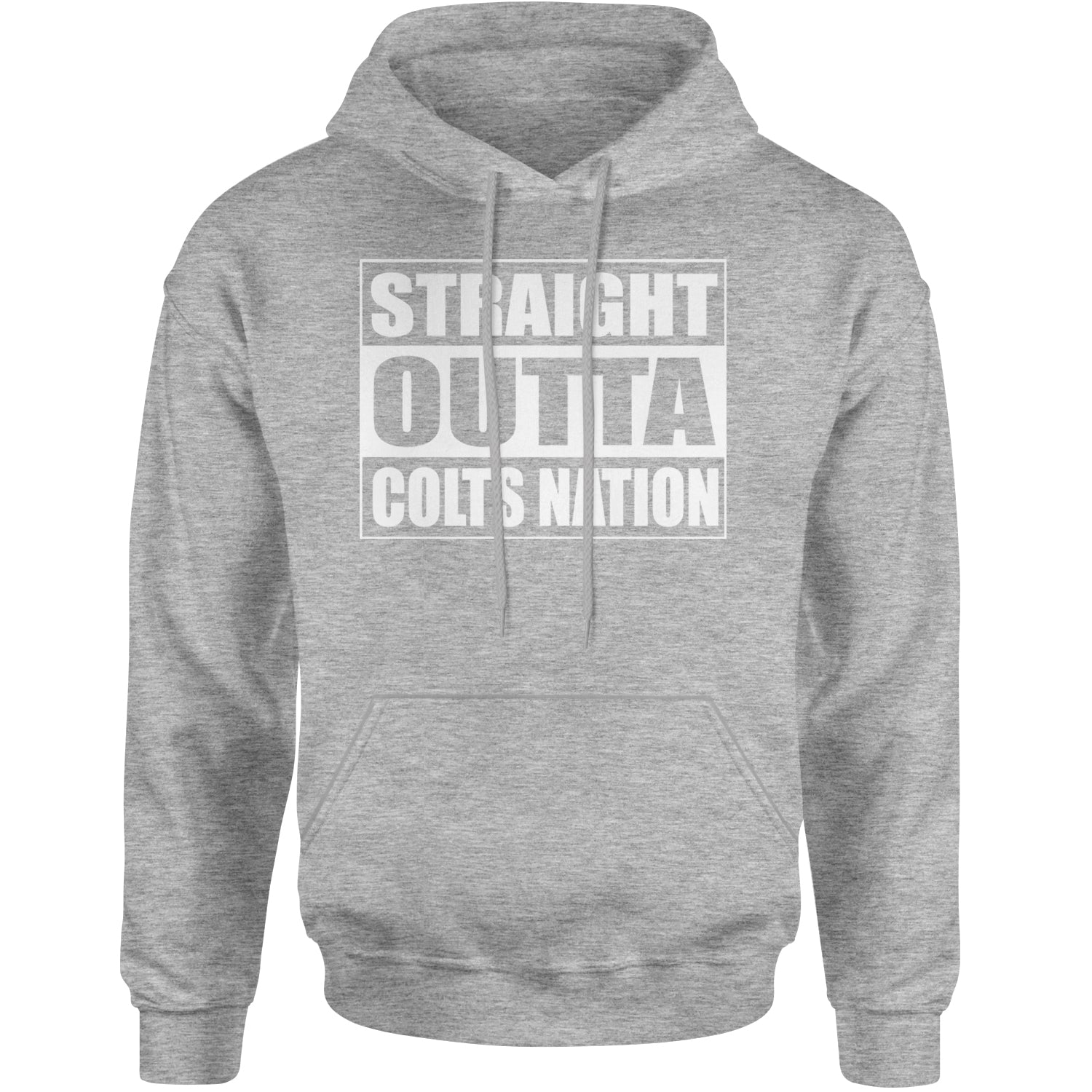 Straight Outta Colts Nation Football  Adult Hoodie Sweatshirt Heather Grey