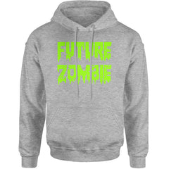 Future Zombie Horror Adult Hoodie Sweatshirt Heather Grey
