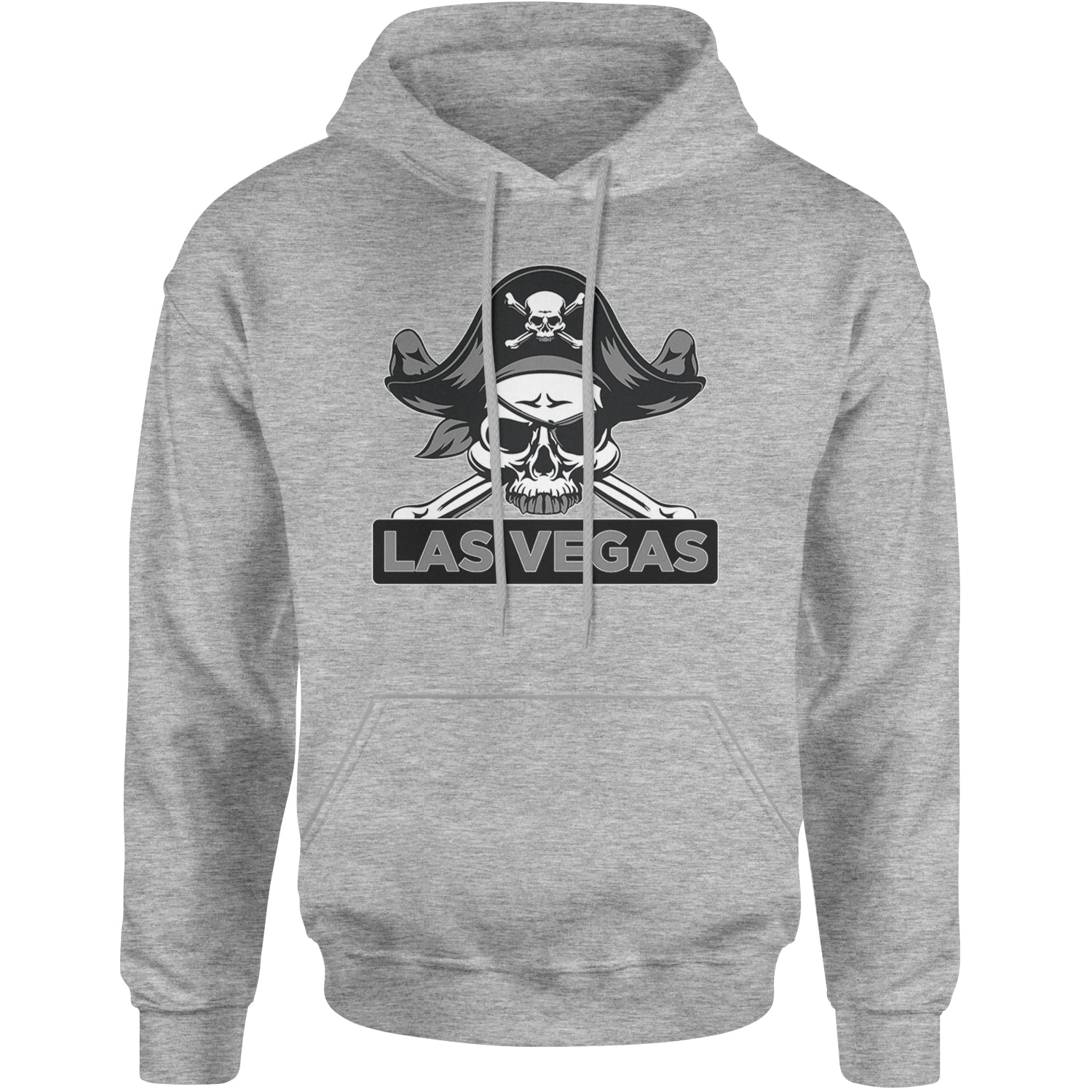 Raider Skull Straight Outta Las Vegas Adult Hoodie Sweatshirt Heather Grey