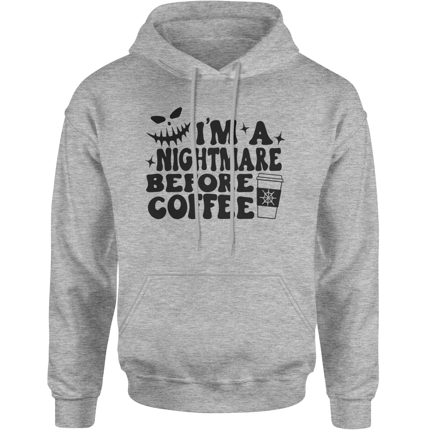 I'm A Nightmare Before Coffee Adult Hoodie Sweatshirt Heather Grey