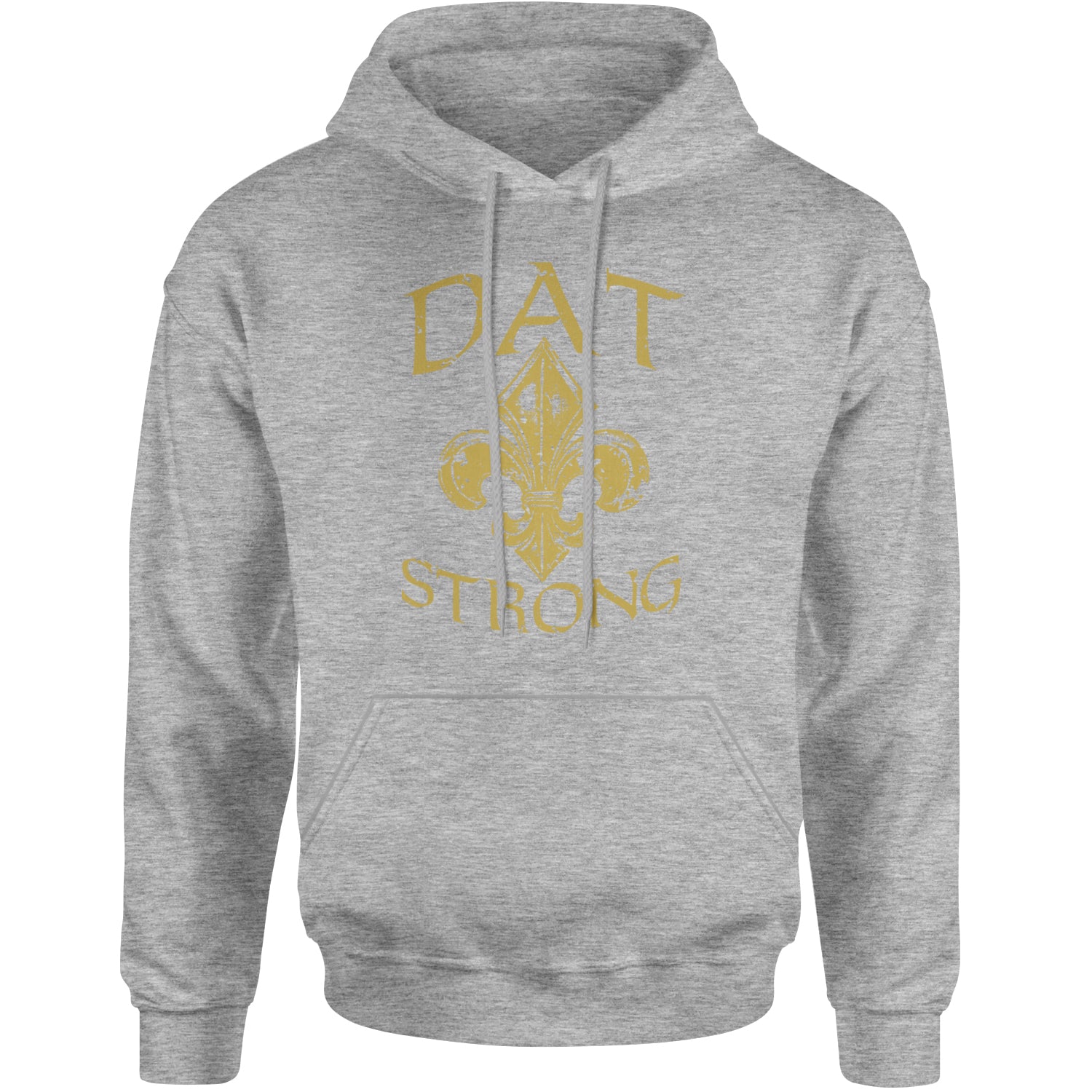 Dat Strong New Orleans   Adult Hoodie Sweatshirt Heather Grey