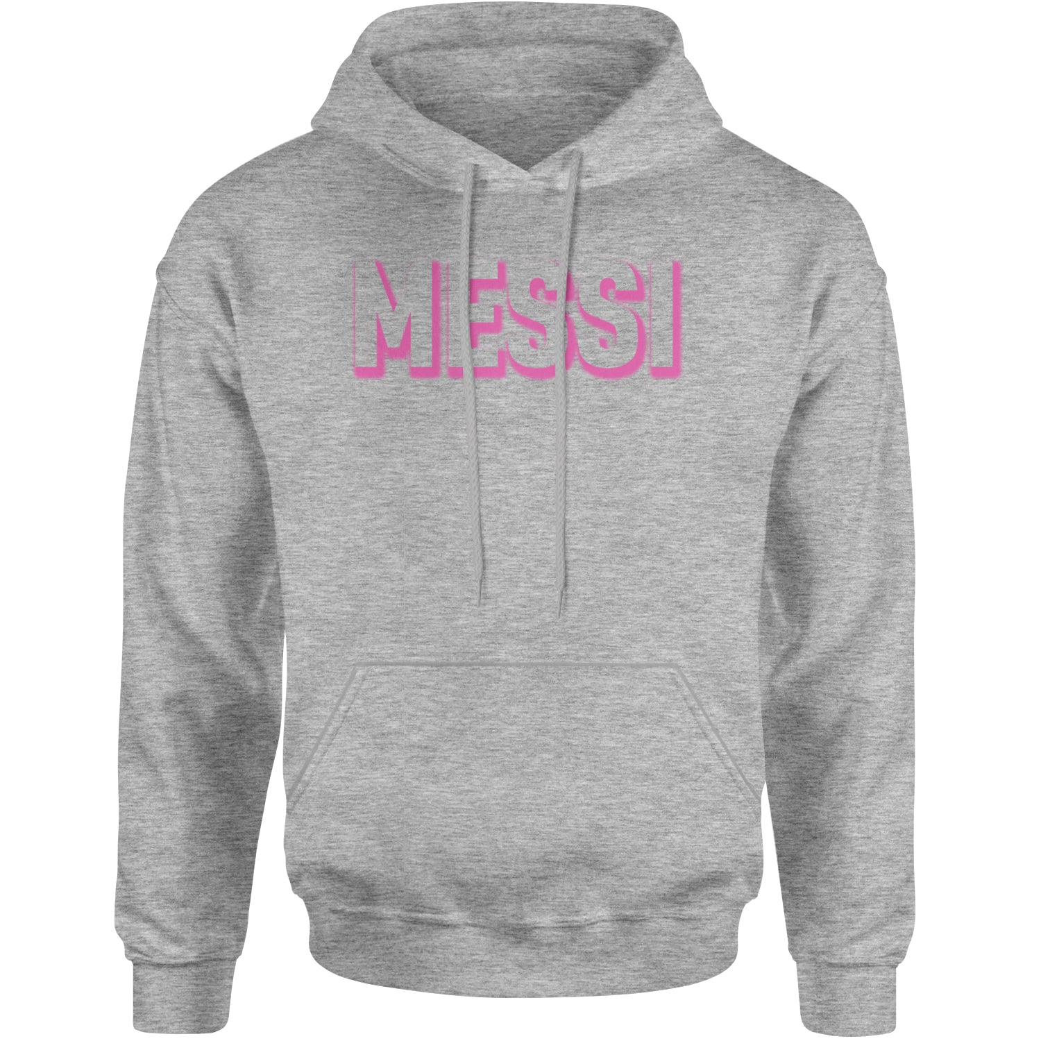 Messi OUTLINE Miami Futbol Adult Hoodie Sweatshirt Heather Grey