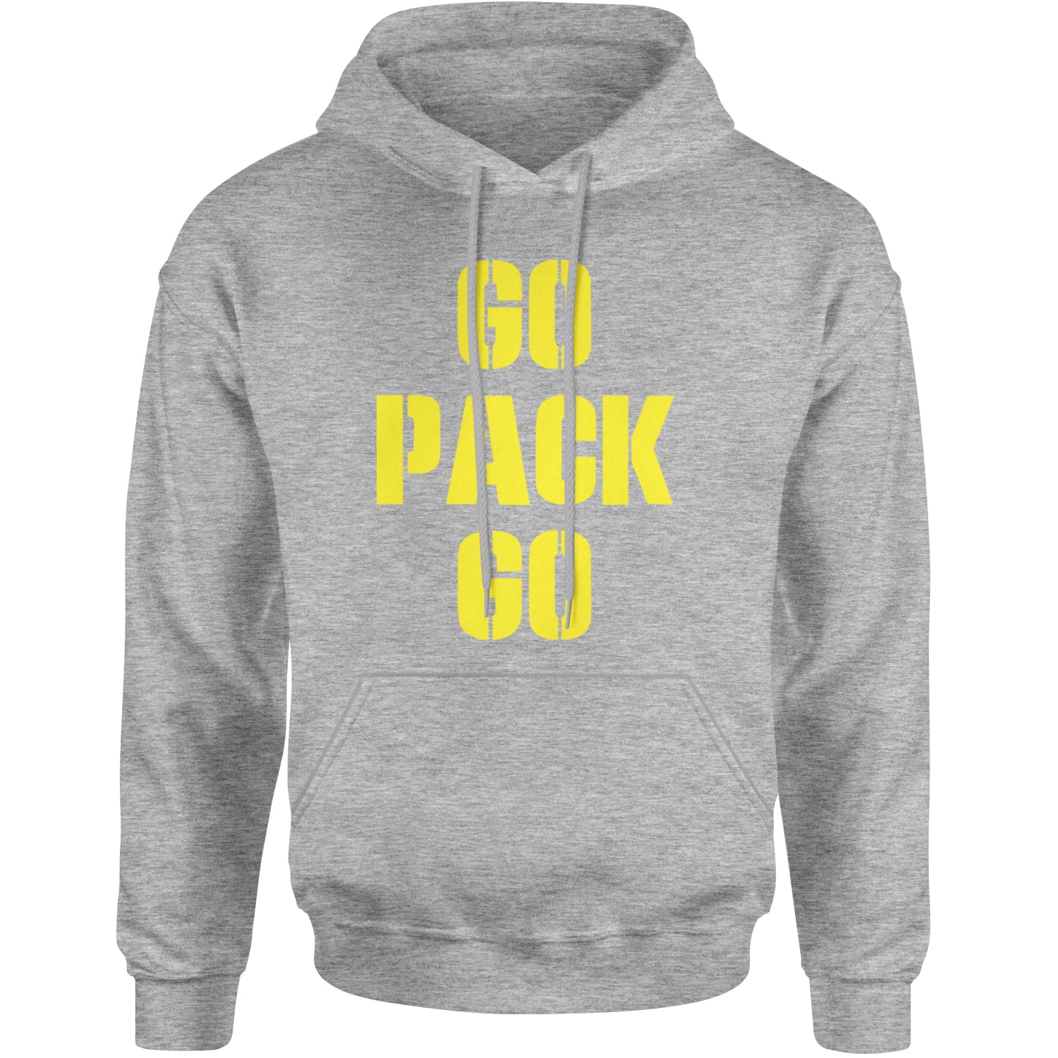 Go Pack Go Green Bay Adult Hoodie Sweatshirt Heather Grey