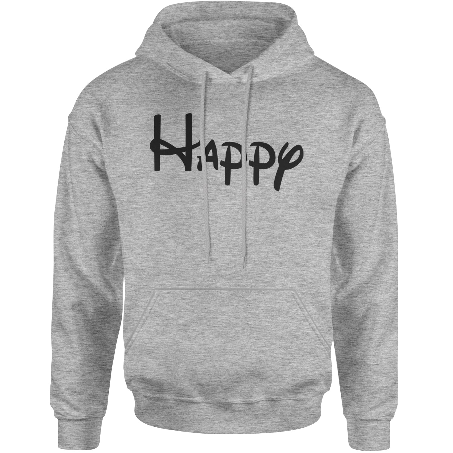 Happy - 7 Dwarfs Costume Adult Hoodie Sweatshirt Heather Grey