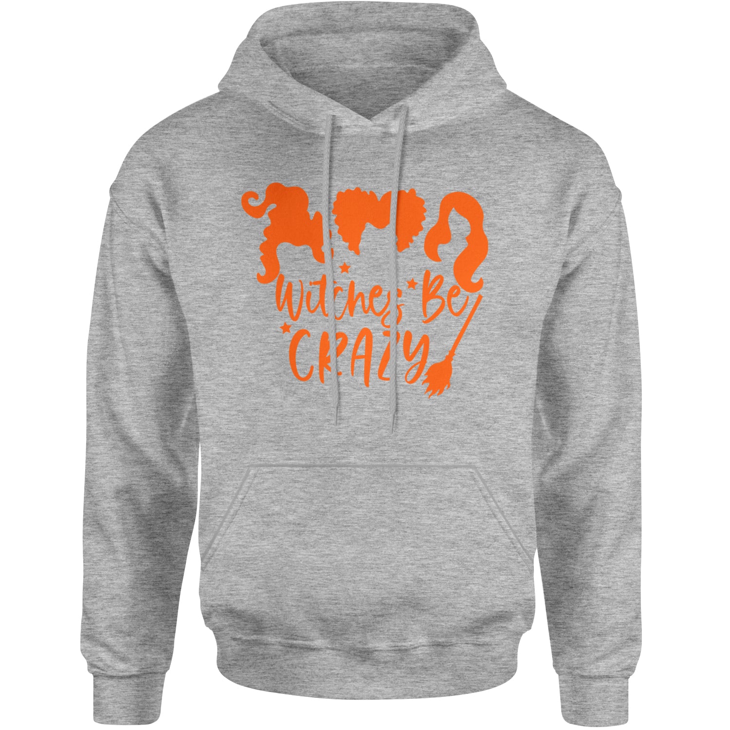 Witches Be Crazy Hocus Pocus Adult Hoodie Sweatshirt Heather Grey