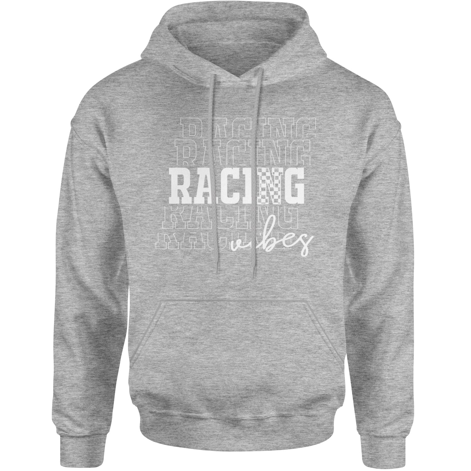 Racing Vibes Adult Hoodie Sweatshirt Heather Grey