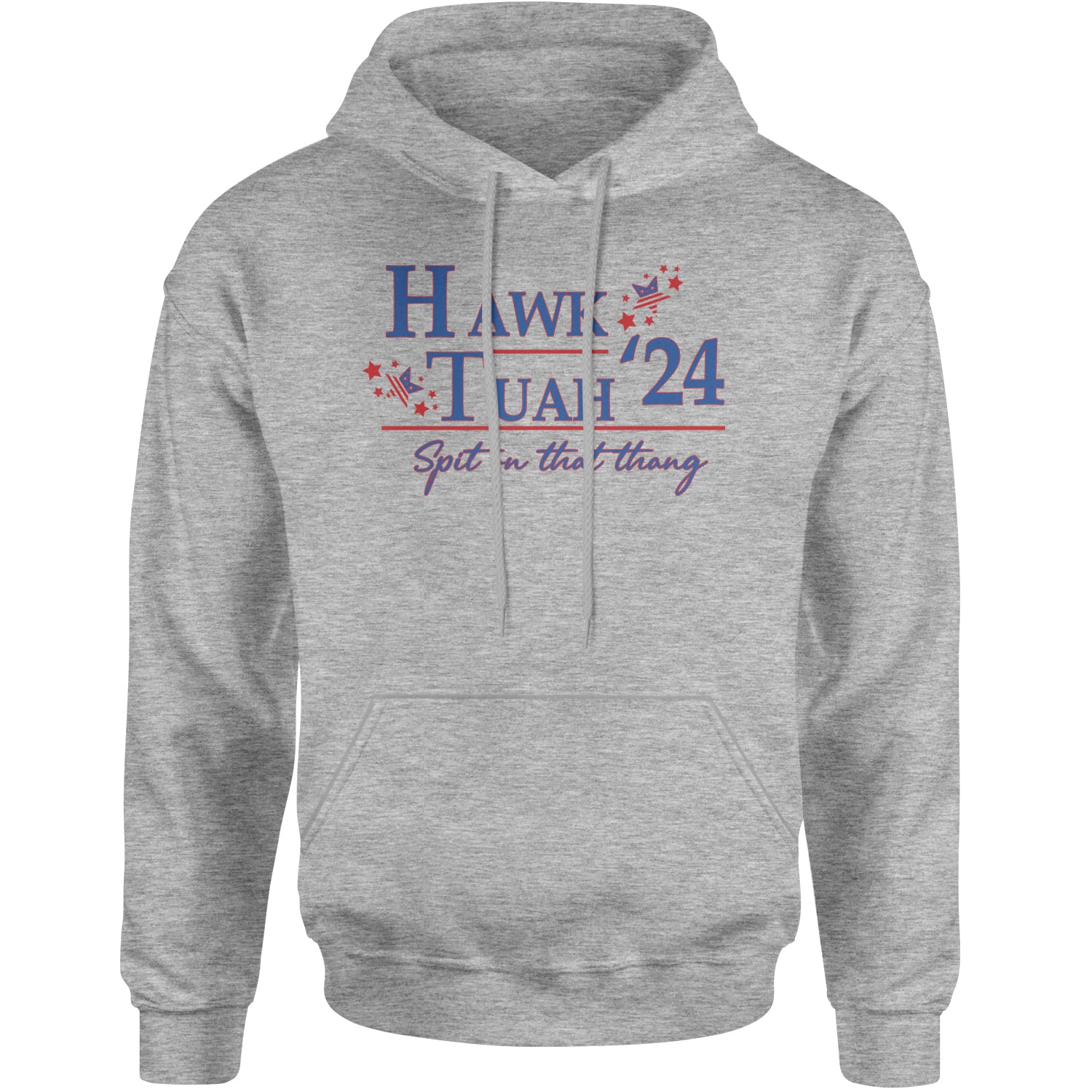 Vote For Hawk Tuah Spit On That Thang 2024 Adult Hoodie Sweatshirt Heather Grey