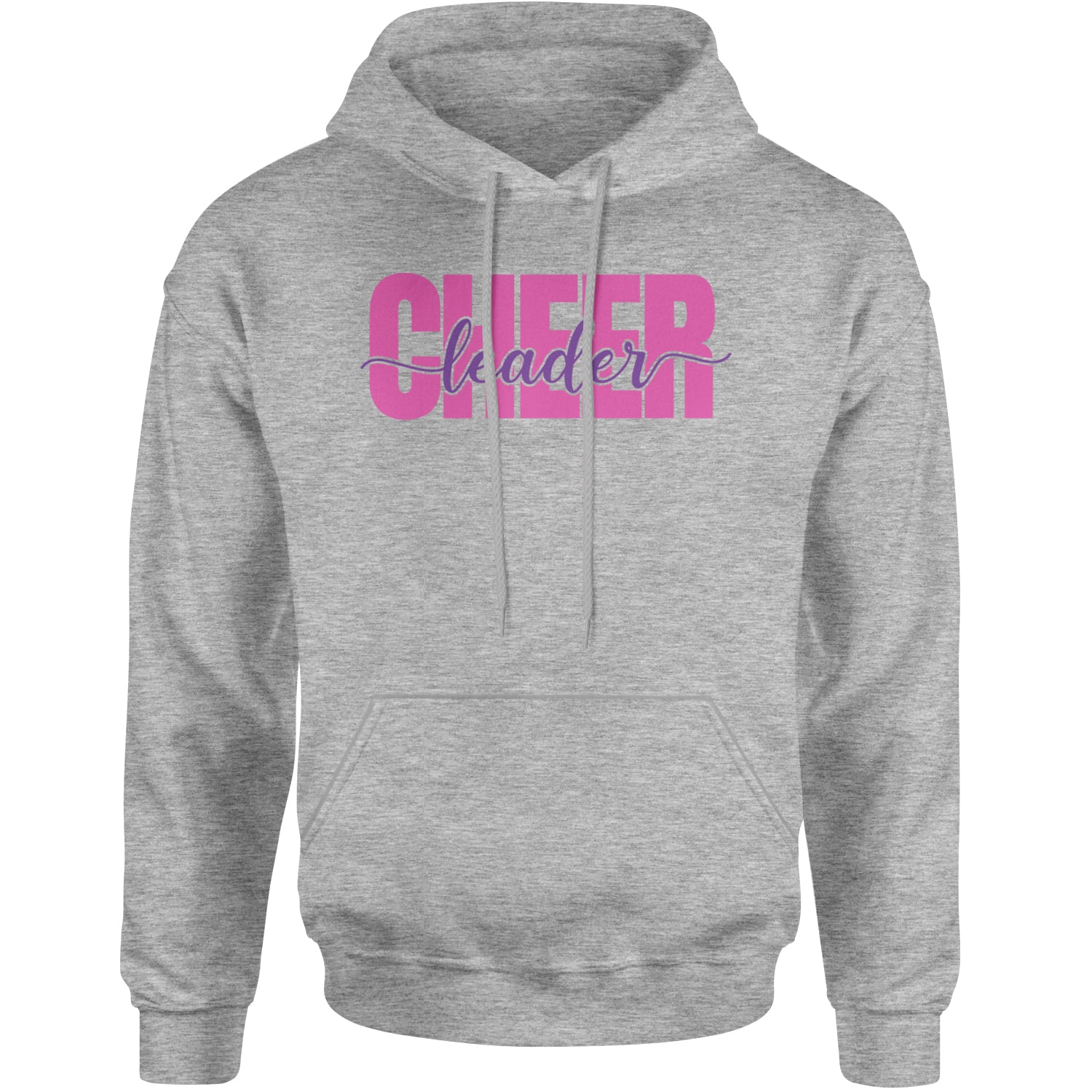 Cheerleader with Scripted Flair Adult Hoodie Sweatshirt Heather Grey