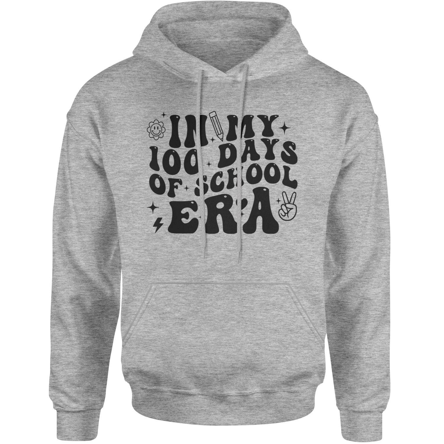 In My 100 Days Of School Era Adult Hoodie Sweatshirt Heather Grey