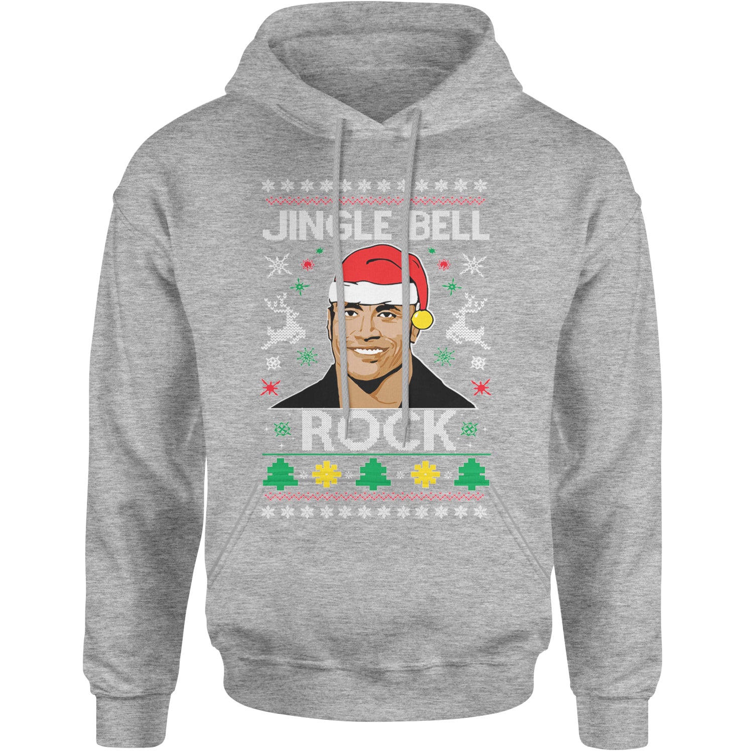 Jingle Bell Rock Ugly Christmas Adult Hoodie Sweatshirt Heather Grey