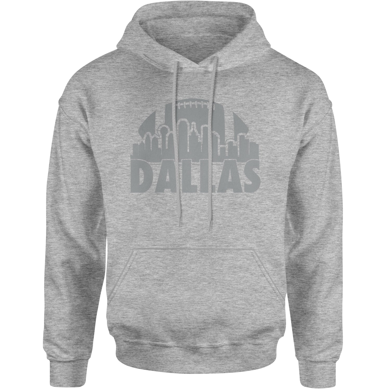 Dallas Texas Skyline Adult Hoodie Sweatshirt Heather Grey