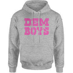 Dem Boys Hot Pink Dallas  Adult Hoodie Sweatshirt Heather Grey