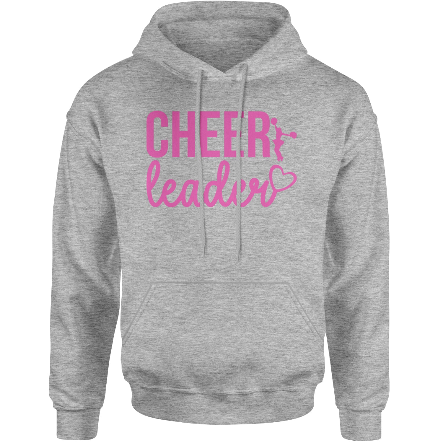 Cheerleader Heart Love Adult Hoodie Sweatshirt Heather Grey